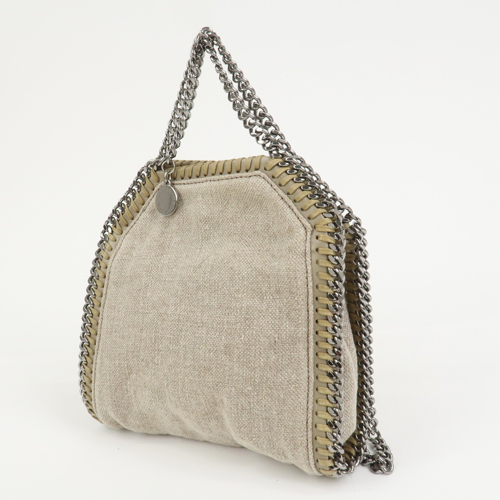 STELLA MCCARTNEY Falabella Canvas 2Way Hand Bag Shoulder Bag Beige