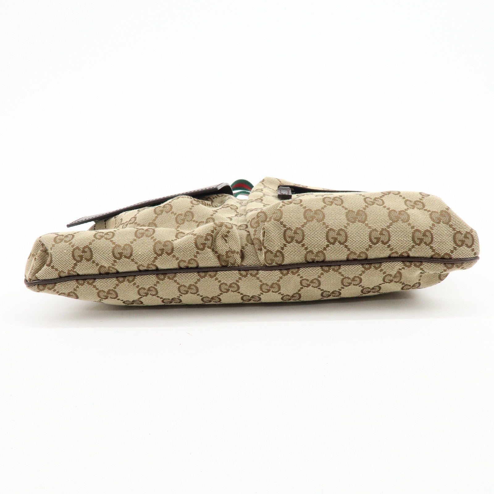 GUCCI Sherry GG Canvas Leather Shoulder Bag Beige Brown 169937