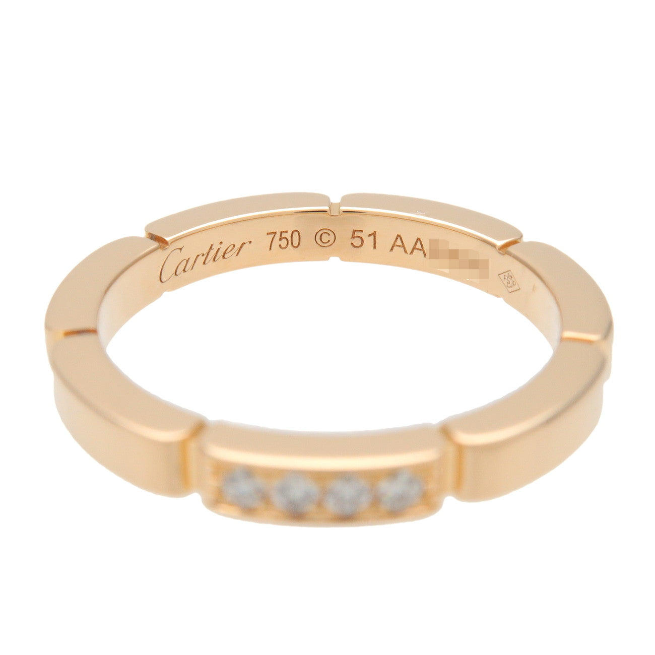 Cartier Maillon Panthere 4P Diamond Ring 750YG #51 US5.5 EU51