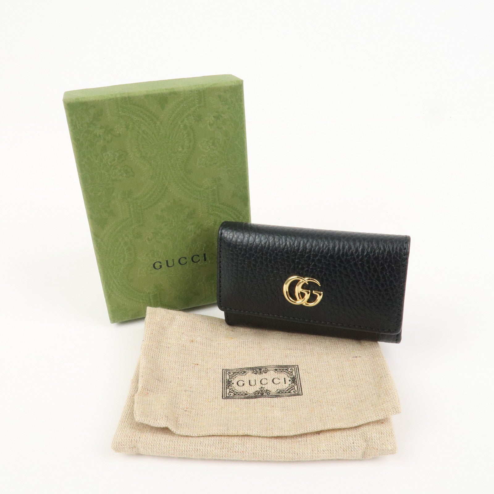 GUCCI GG Marmont Logo Leather 6 Key Case 456118