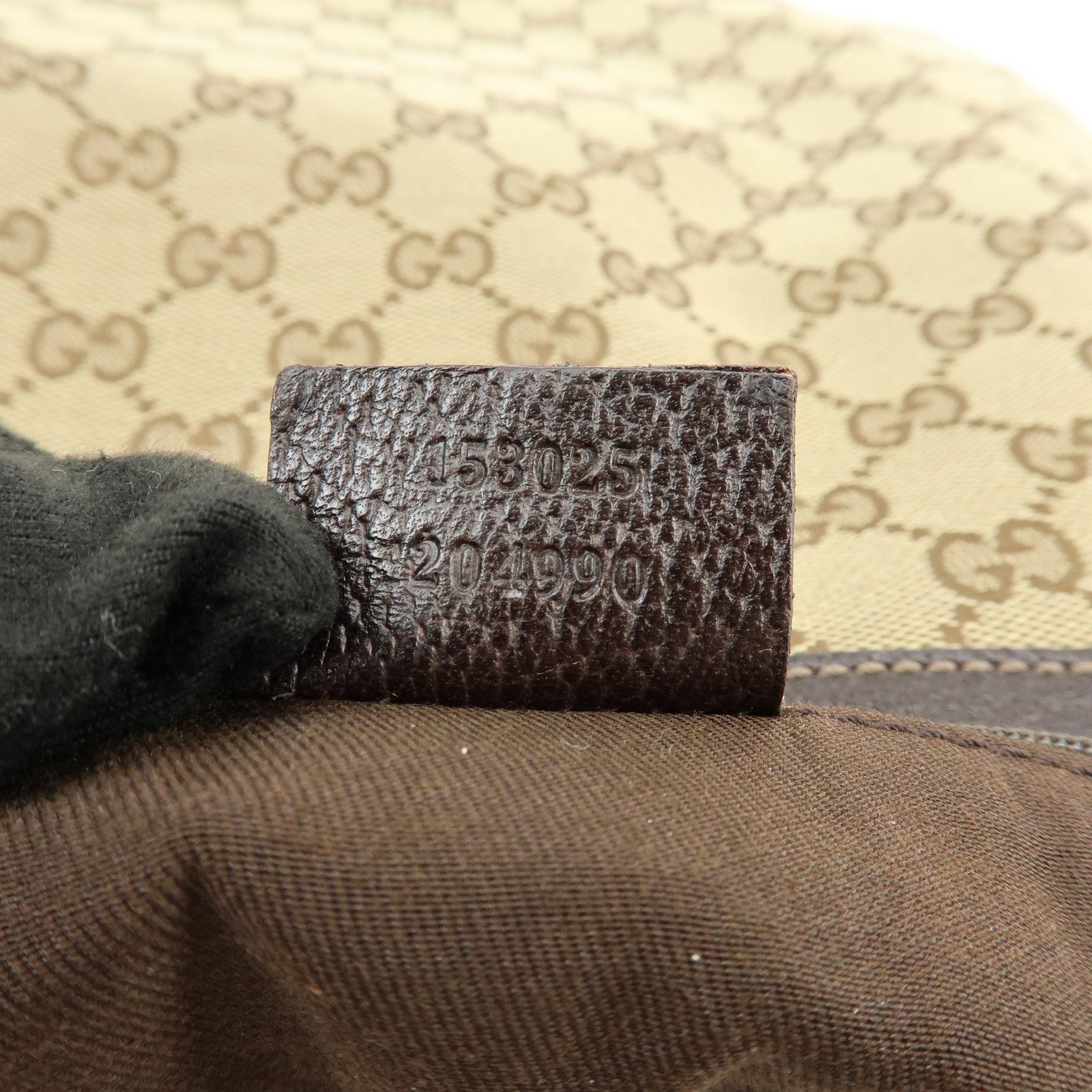 GUCCI Abbey GG Canvas Leather Front Pocket Shoulder Bag 153025