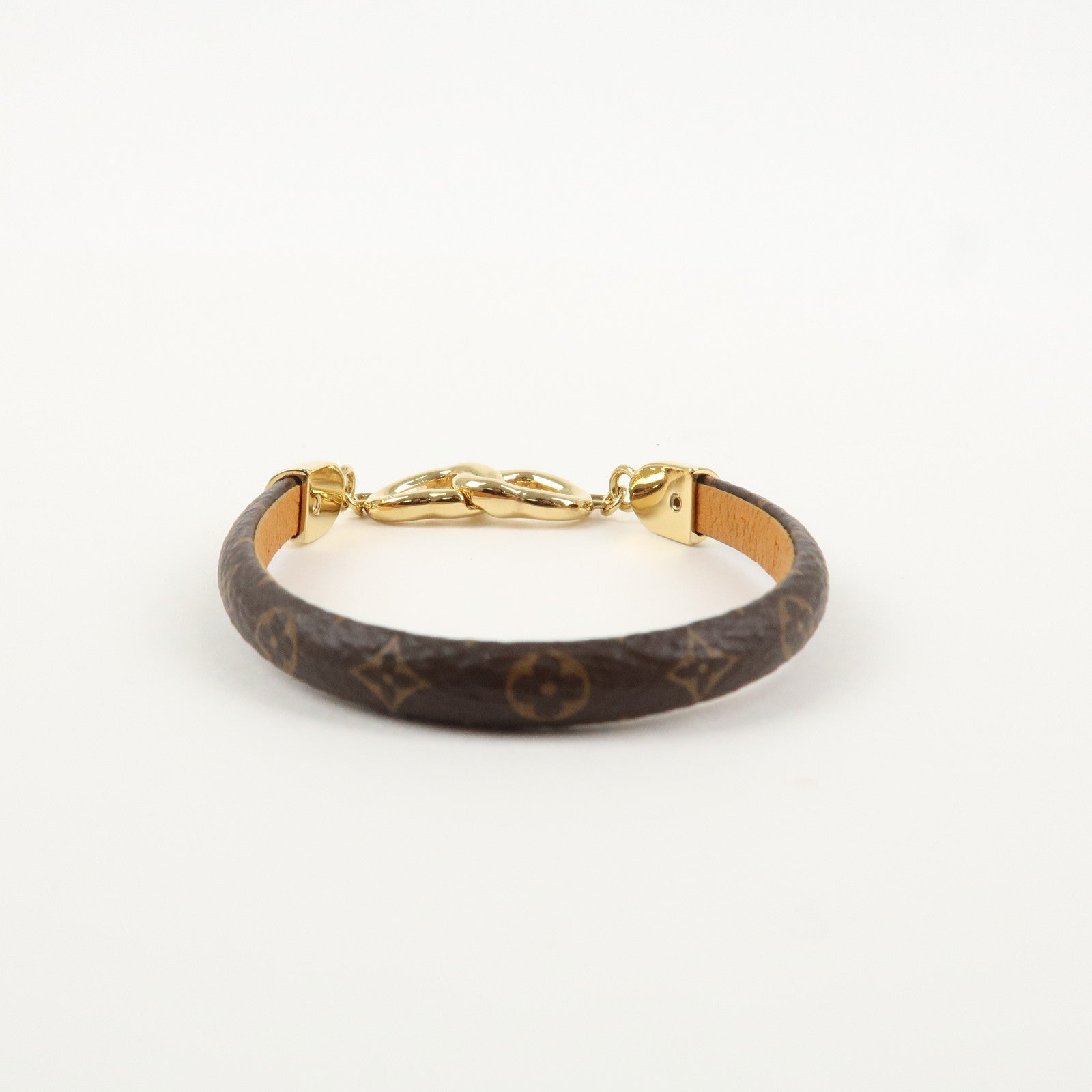 Louis Vuitton Monogram Say Yes Bracelet Brown Gold HDW M6758E Used