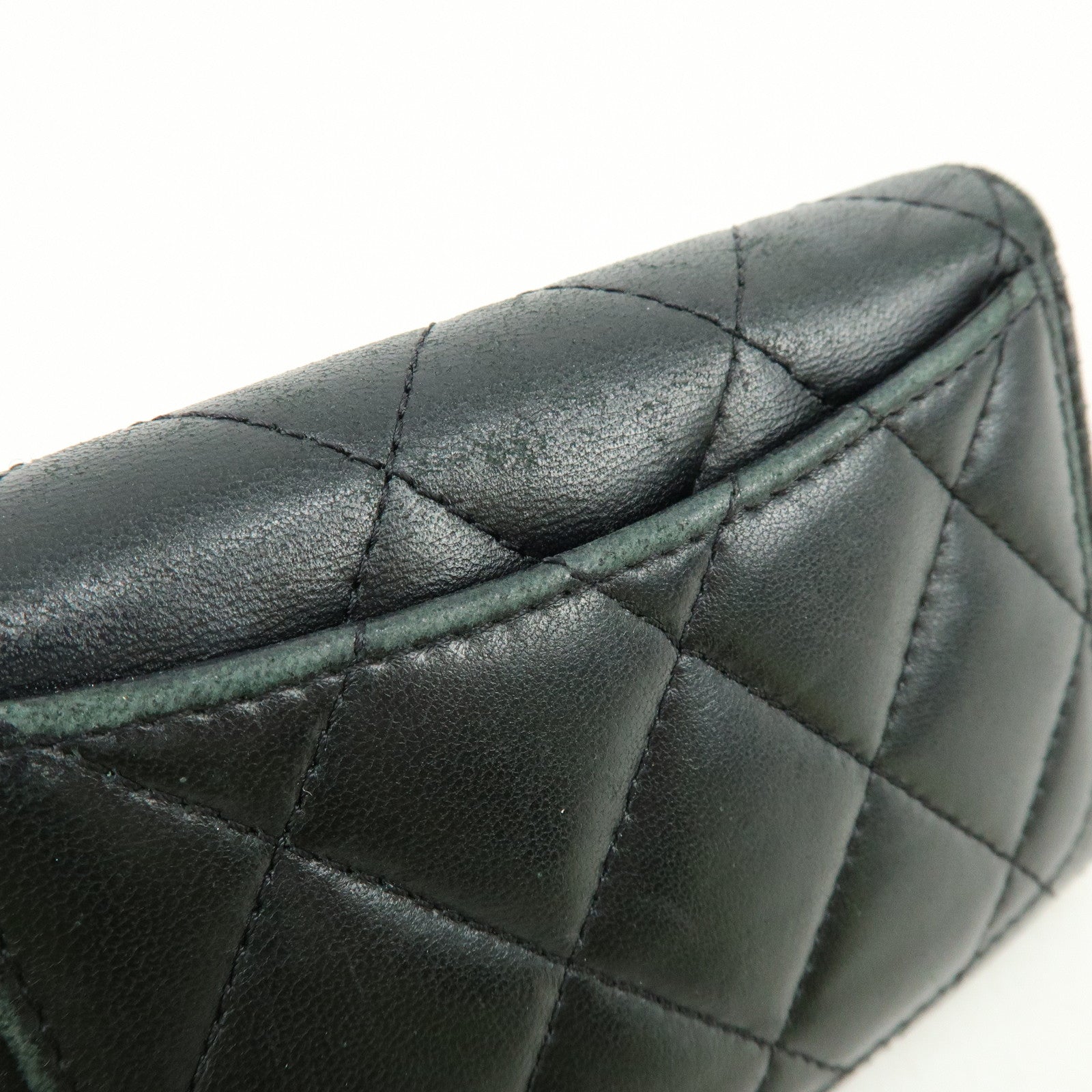 CHANEL COCO Mark Lambskin Matelasse Compact Wallet Black