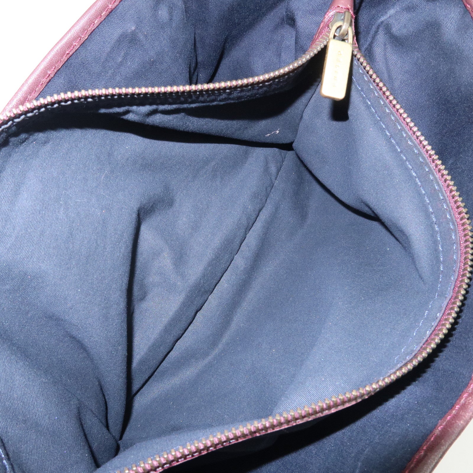 CELINE C Macadam Suede Leather Boogie Bag Bordeaux Black