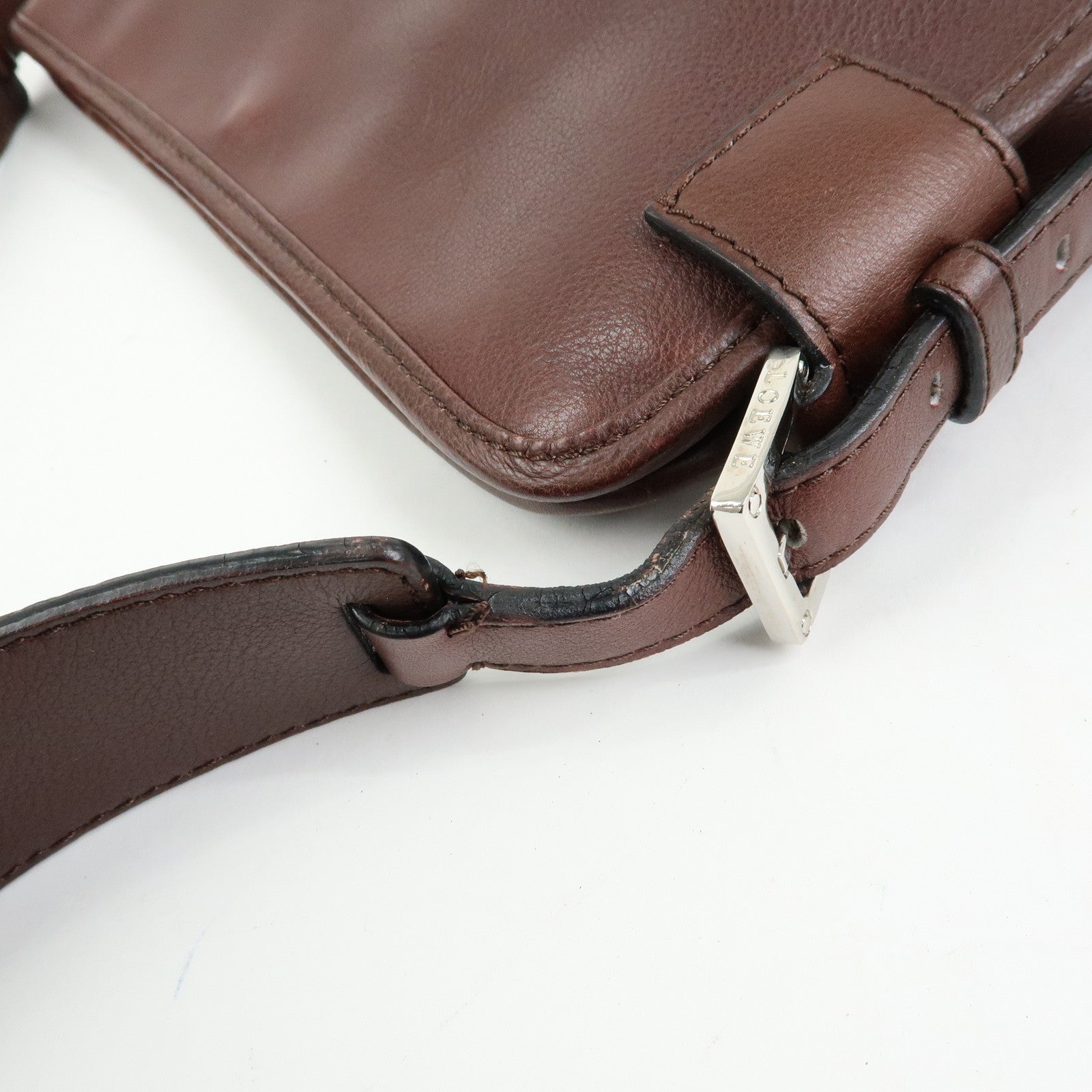 LOEWE Anagram Leather Shoulder Bag Messenger Bag Brown