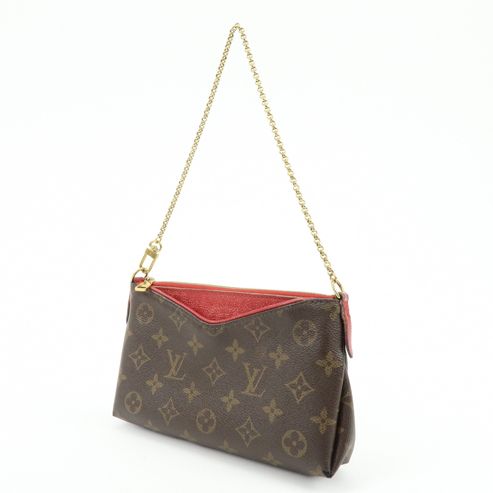 Louis Vuitton Monogram Pallas Clutch 2Way Bag Cerise M41638