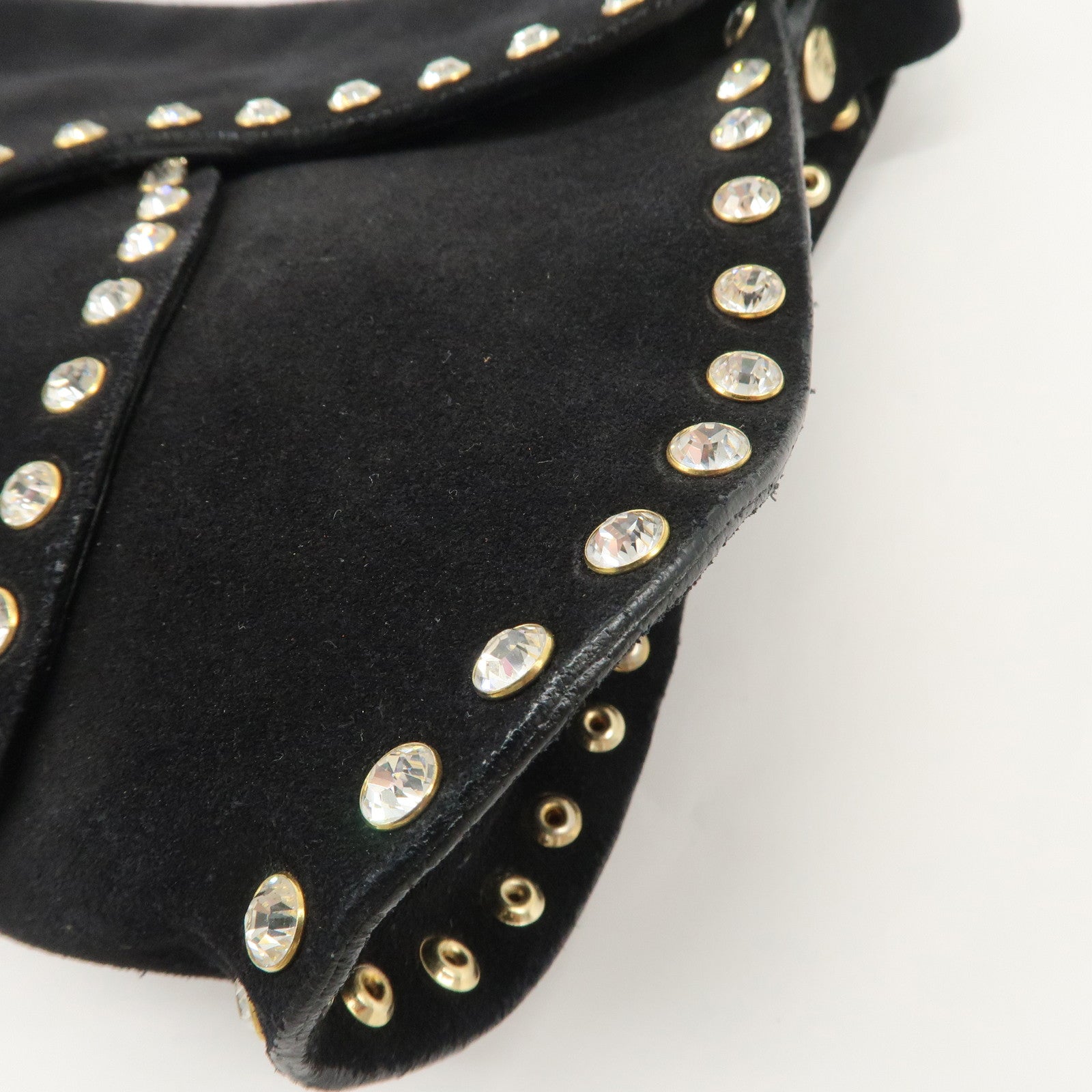 CELINE Paulbot Suede Shoulder Bag Hand Bag Black Used