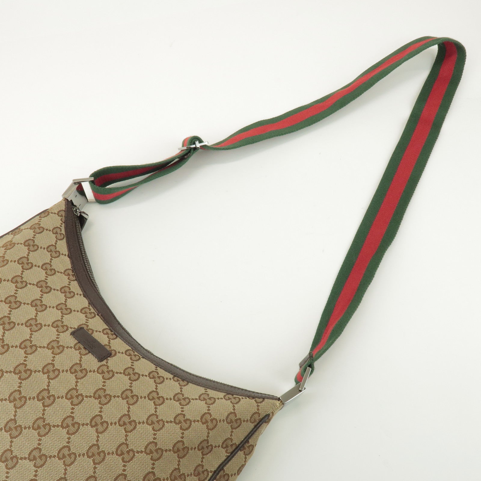 GUCCI Sherry GG Canvas Leather Shoulder Bag Body Bag Beige 122790