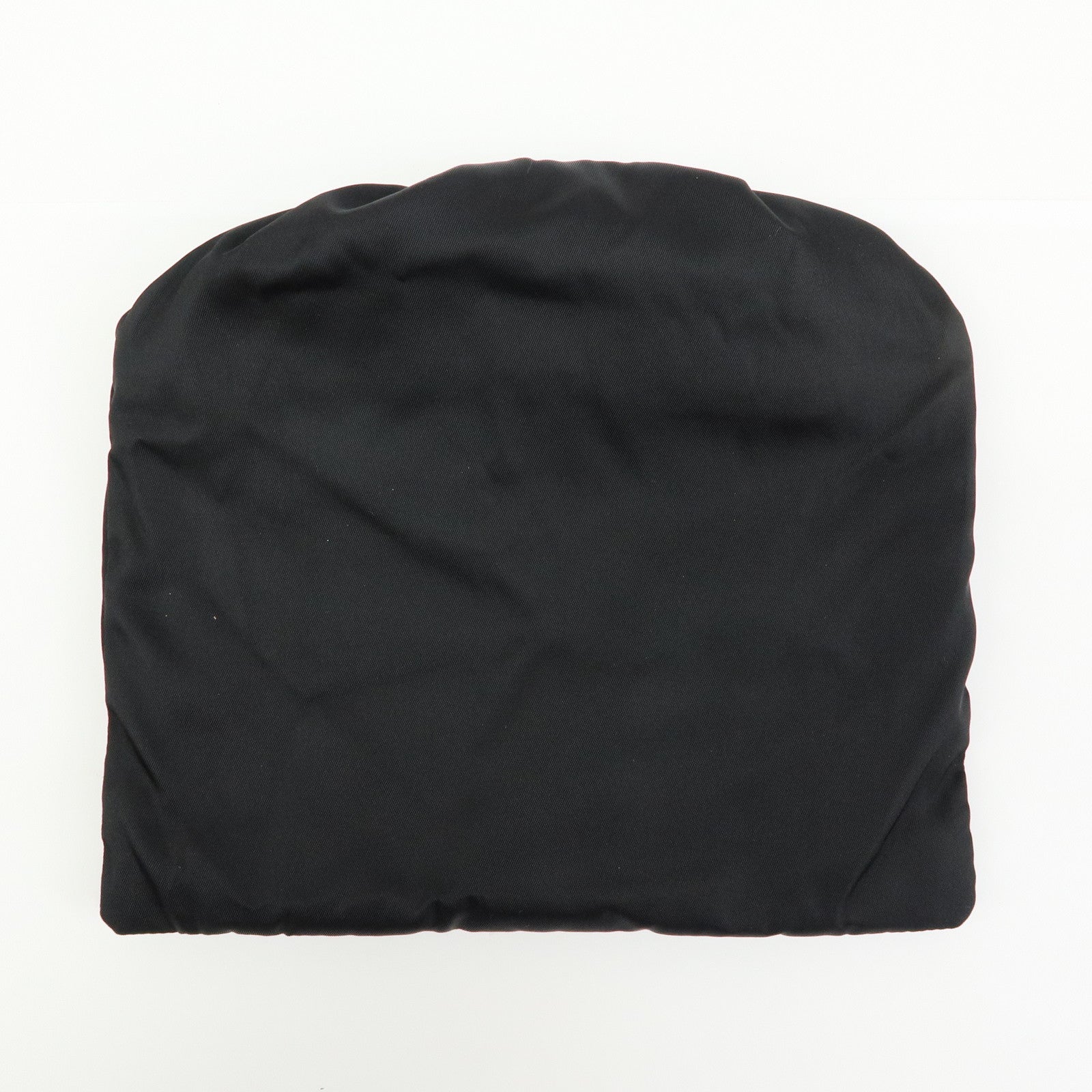 PRADA Triangle Logo Nylon Saffiano Leather Drawstring Pouch Black