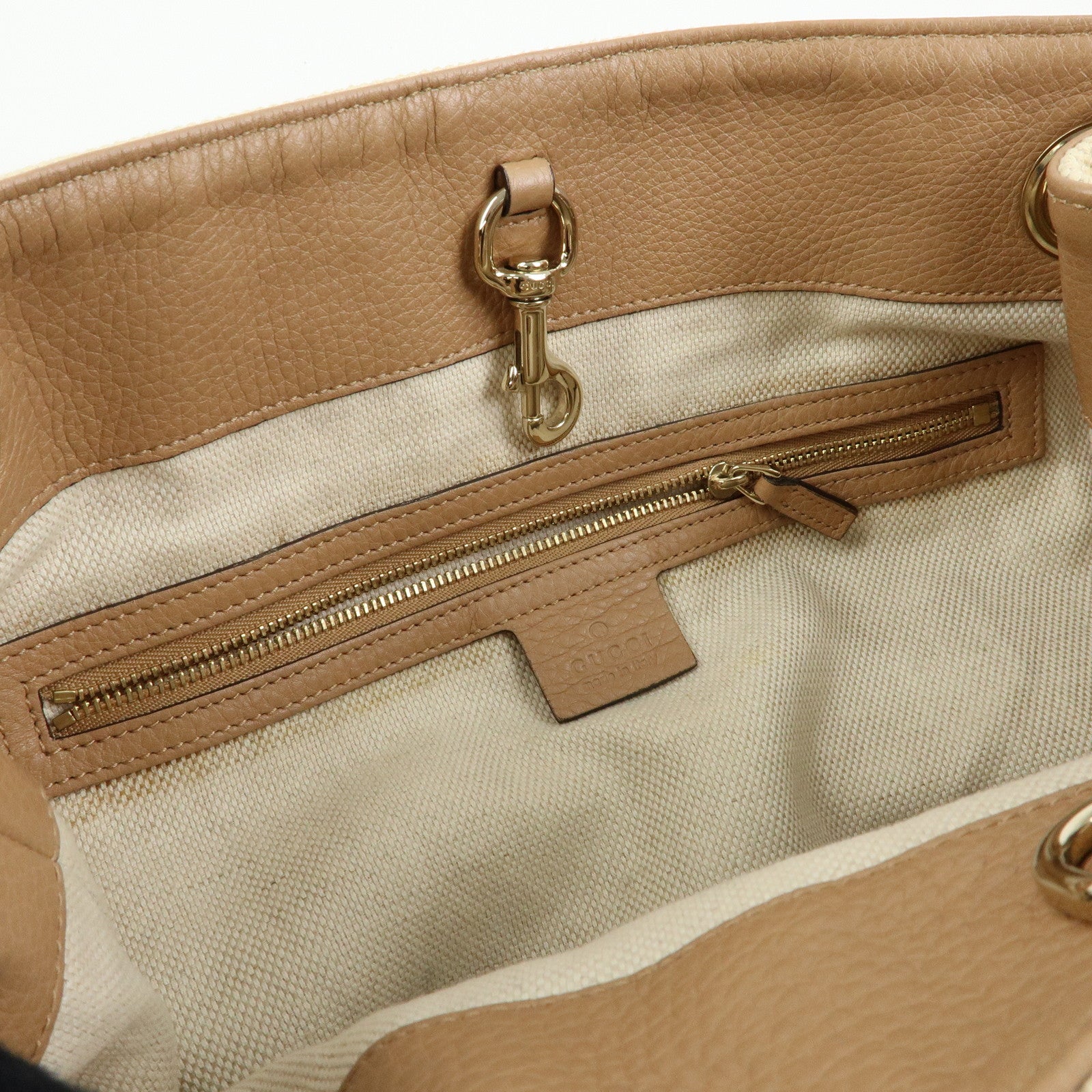 GUCCI SOHO Interlocking G Canvas Leather Chain Shoulder Bag 308982