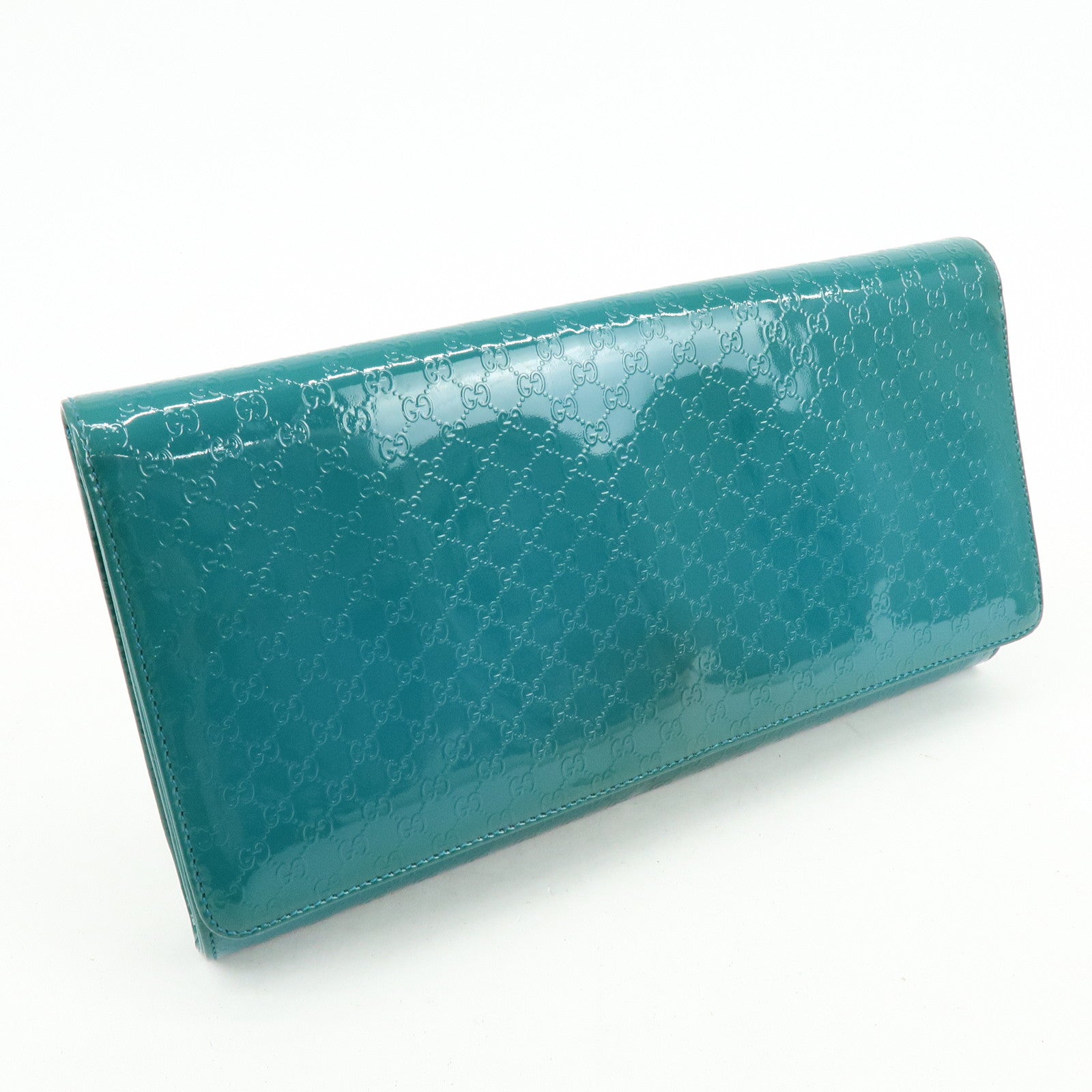 GUCCI Microguccissima Leather Hand Bag Clutch Bag Blue 339249