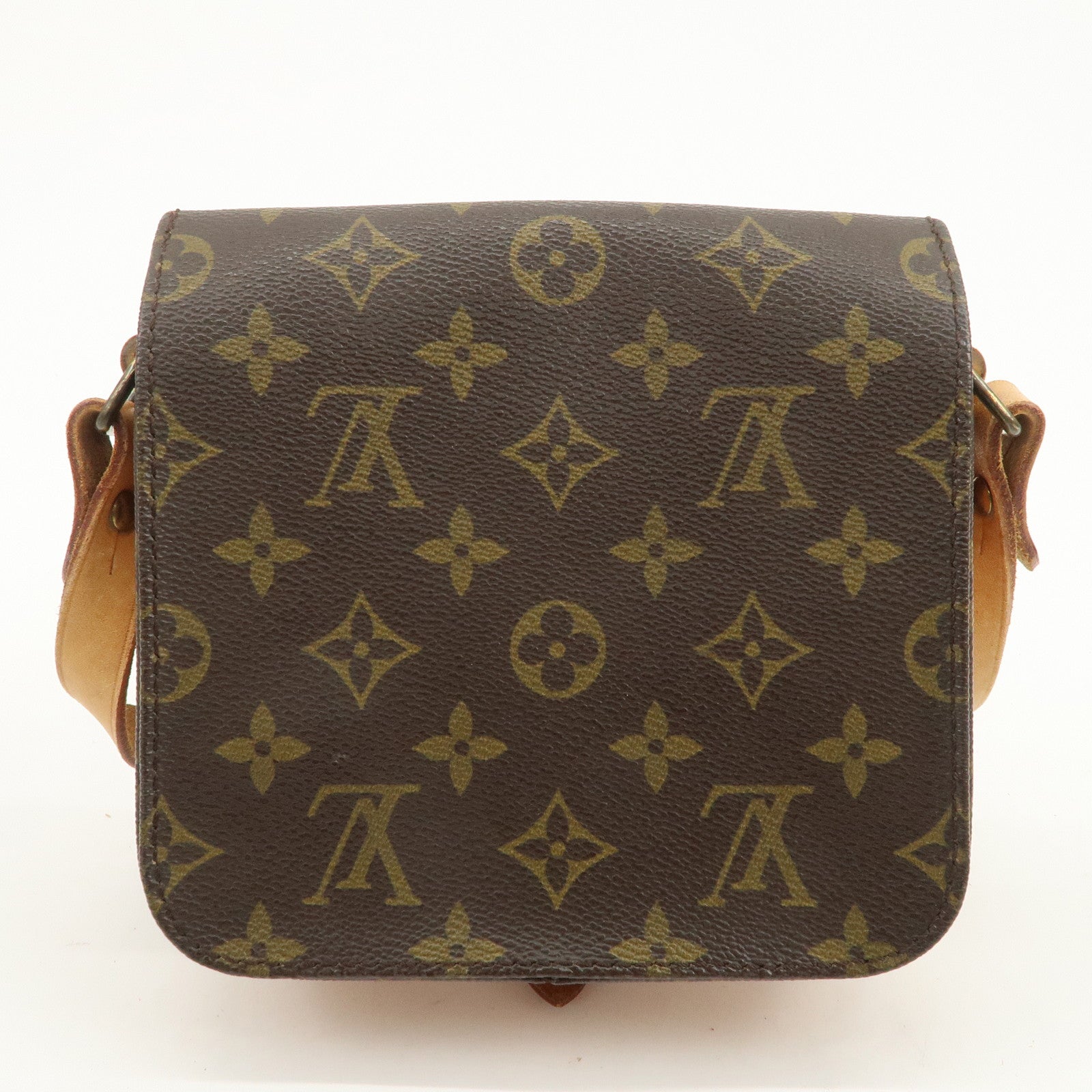 Louis Vuitton Monogram Mini Cartouchiere Shoulder Bag Brown M51254