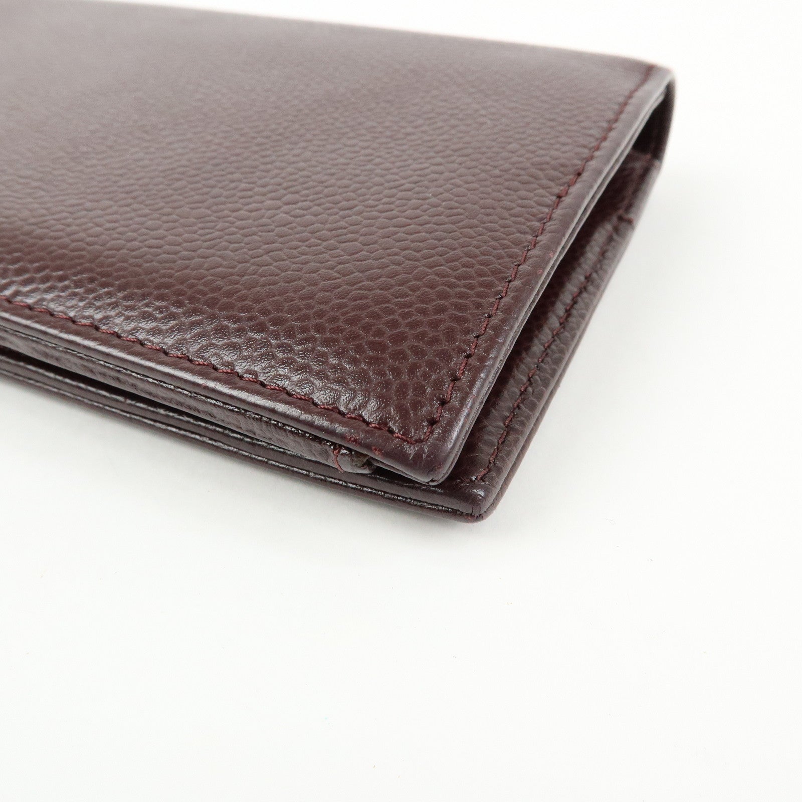 CHANEL COCO Mark Caviarskin Flap Bi-fold Long Wallet Brown