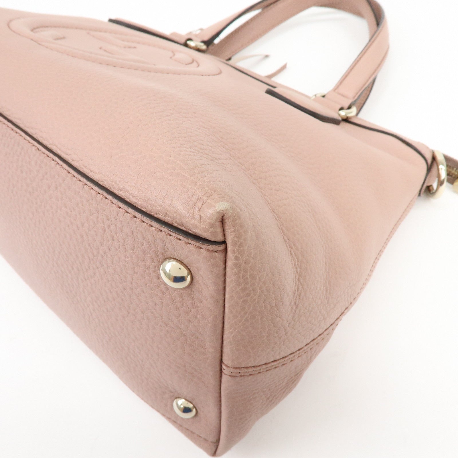 GUCCI SOHO Interlocking G Leather 2Way Hand Bag Pink 308362