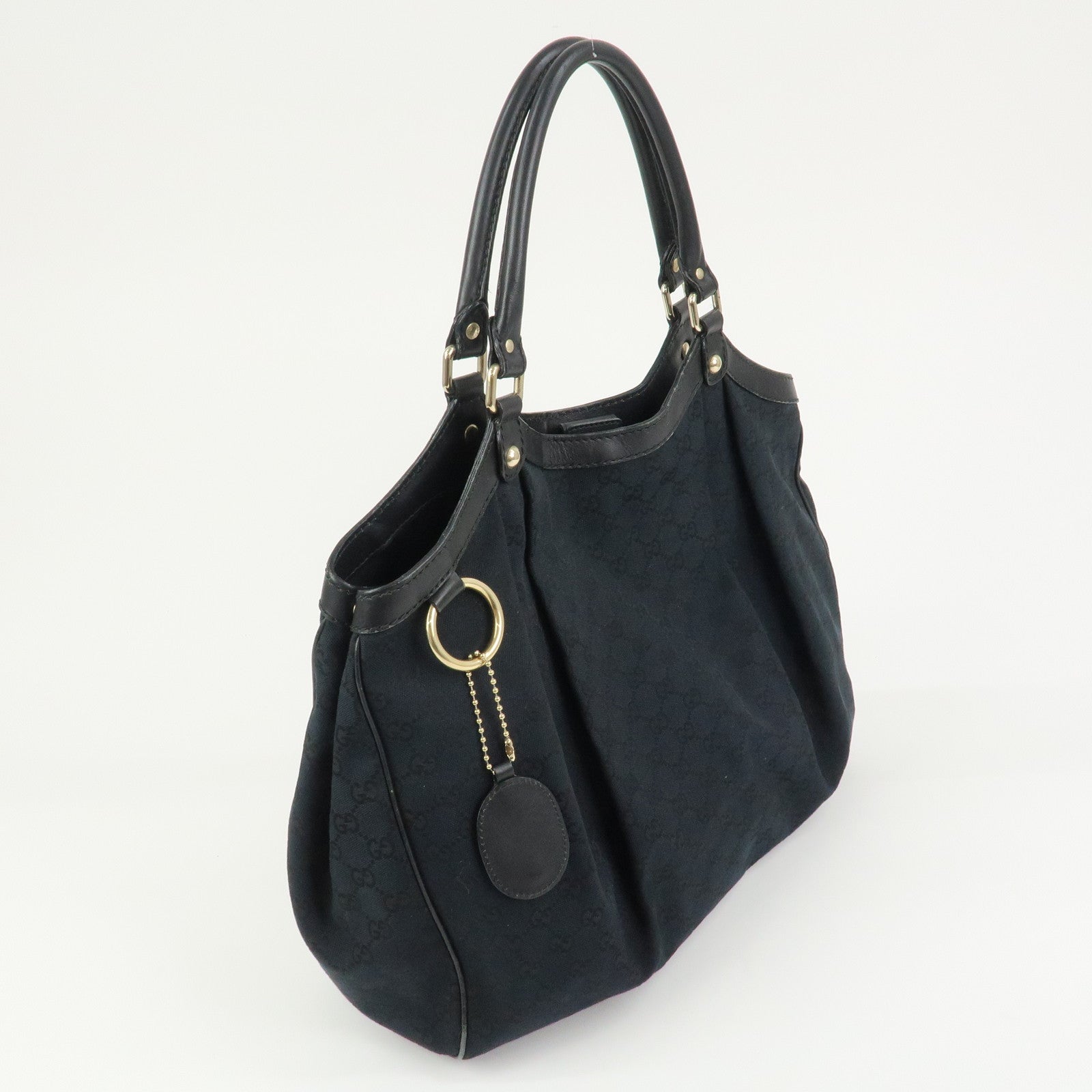 GUCCI Sukey Interlocking G GG Canvas Leather Shoulder Bag 211943