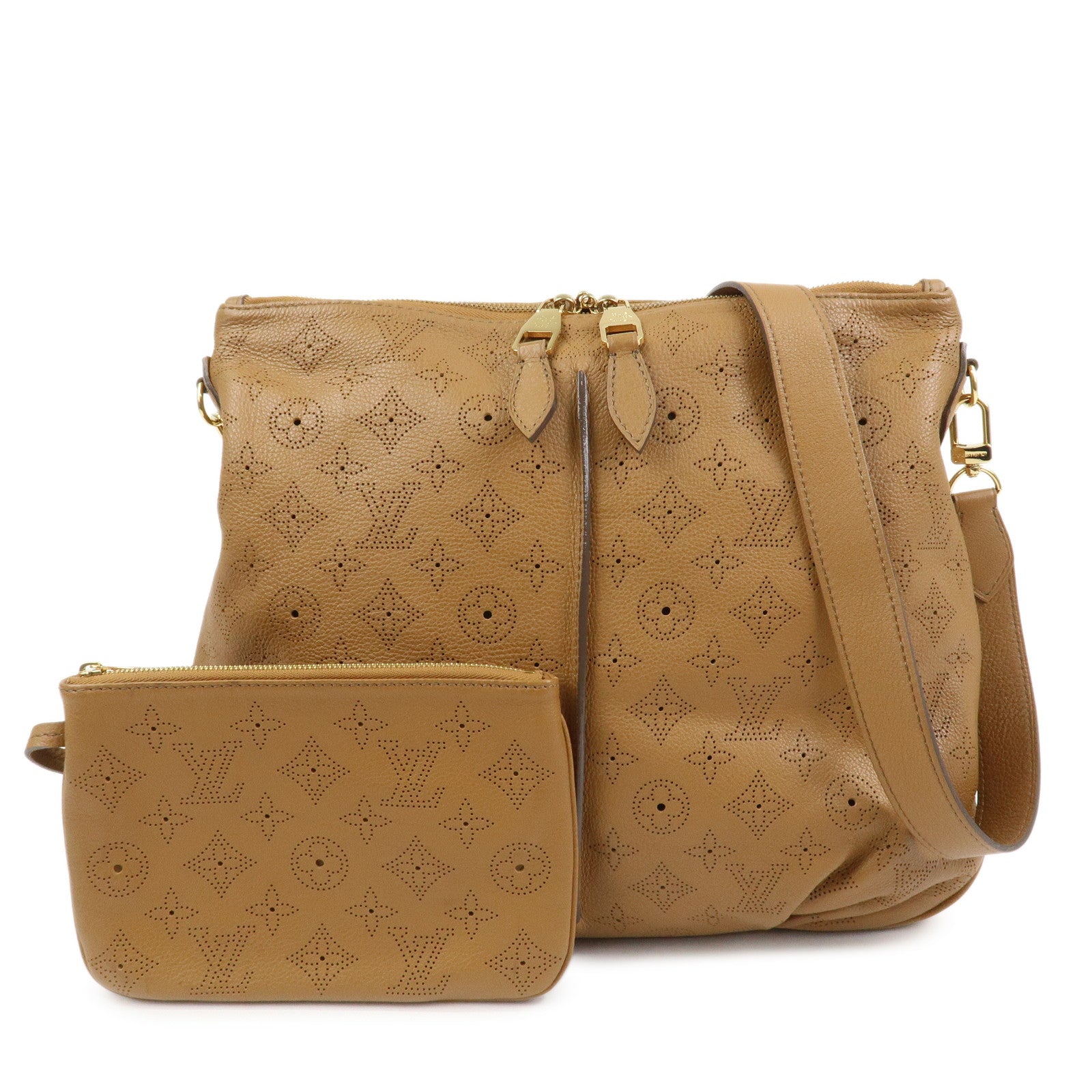 Louis Vuitton Monogram Mahina Selene MM Shoulder Bag Caramel M94214