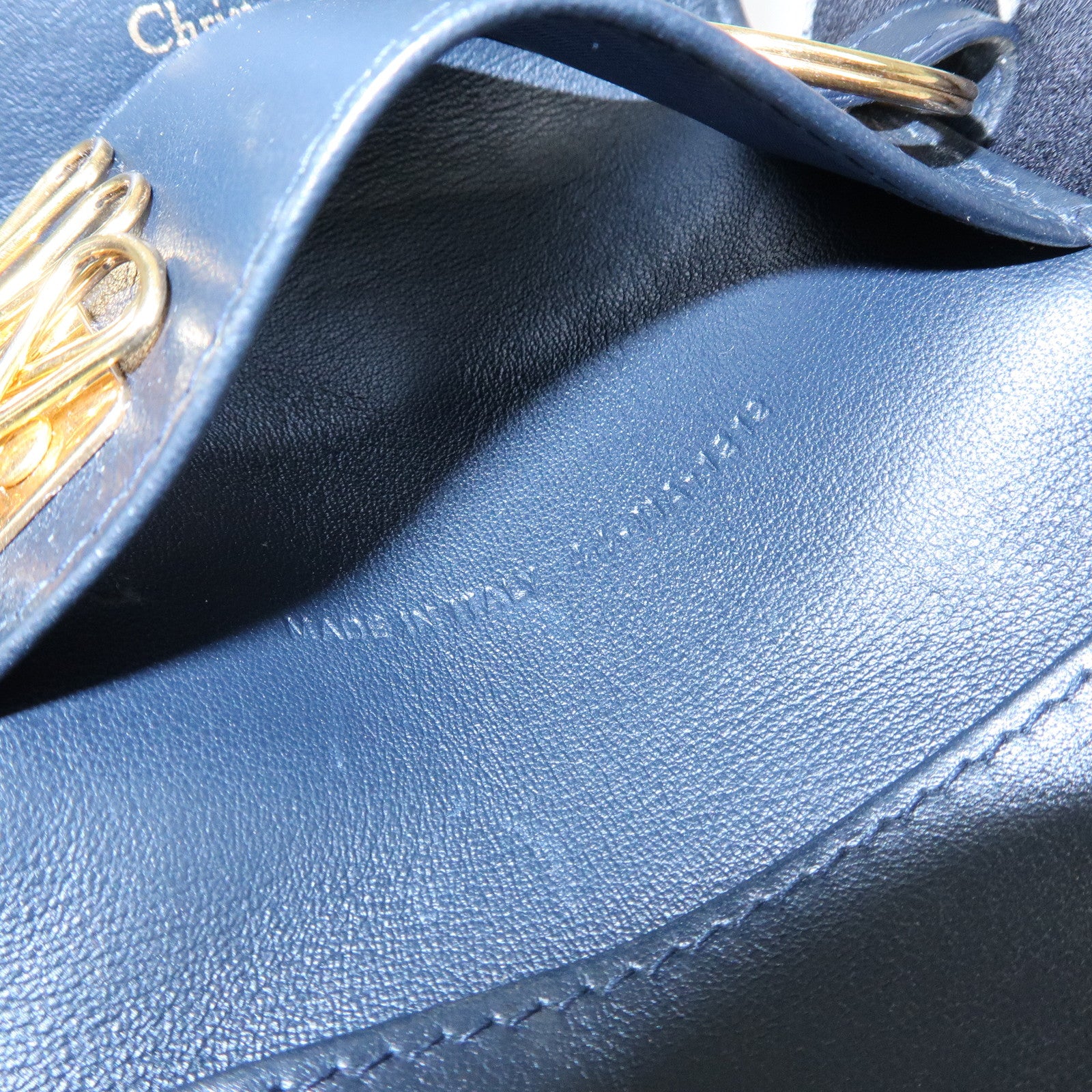 Christian Dior Saddle Oblique Jacquard Canvas Key Case Navy