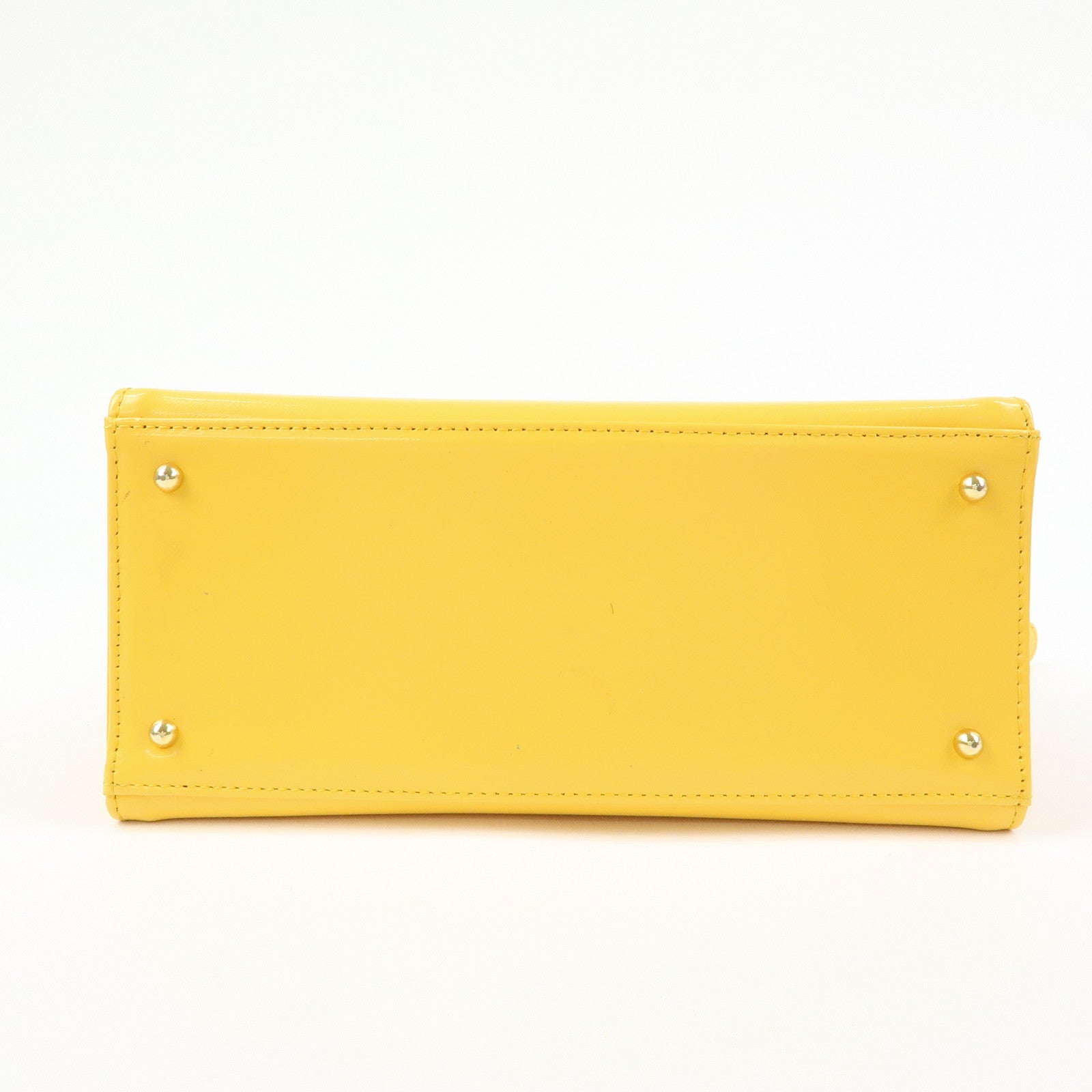 VERSACE Leather Charm 2Way Bag Hand Bag Shoulder Bag Yellow