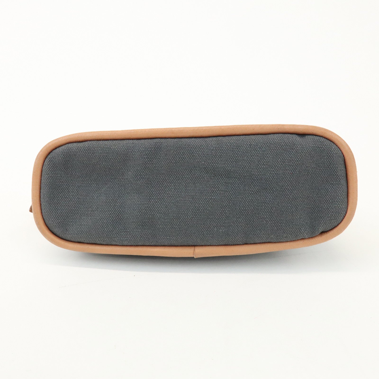 HERMES Logo Canvas Leather Bolide Pouch 16 Cosmetic Pouch