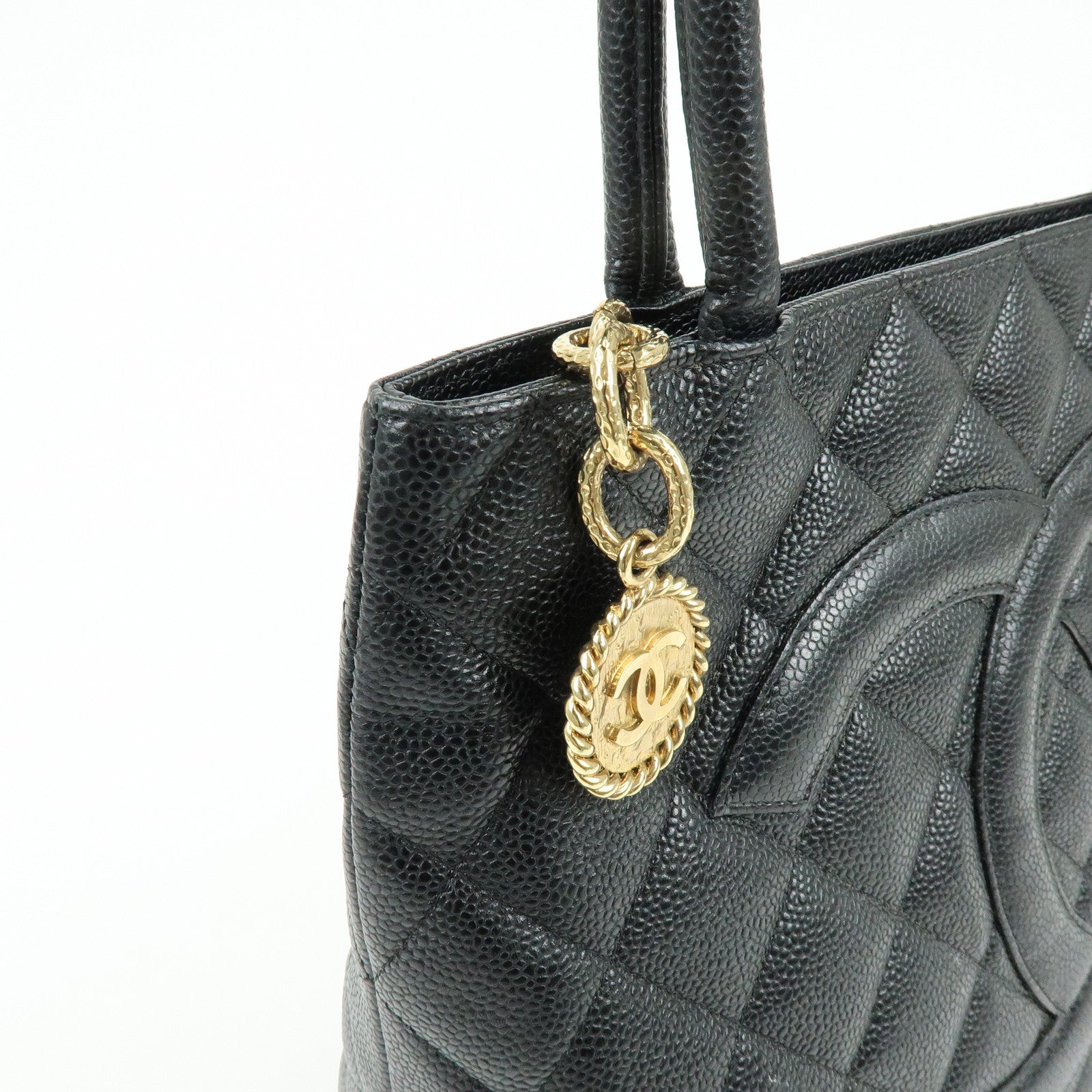 CHANEL Matelasse COCO Mark Medallion Tote Bag Hand Bag A01804