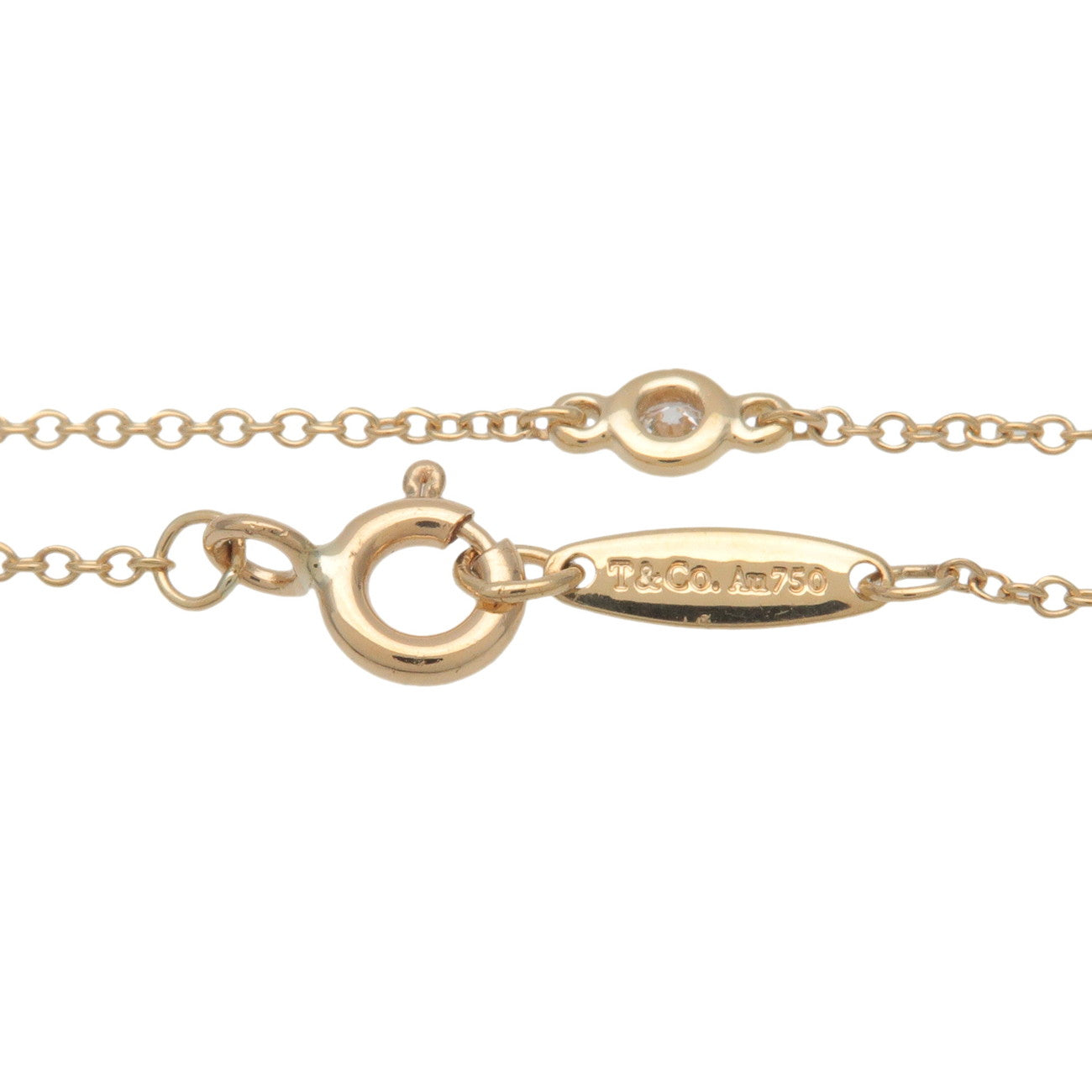 Tiffany &Co By The Yard 1P Diamond 0.05ct Bracelet K18YG 750YG