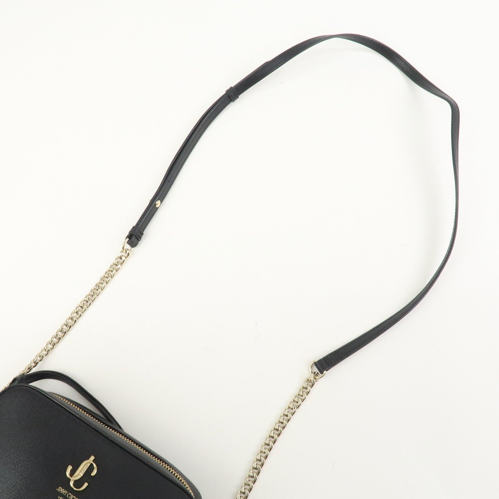 JIMMY CHOO Leather Shoulder Crossbody Bag KIMI Camera Bag Black