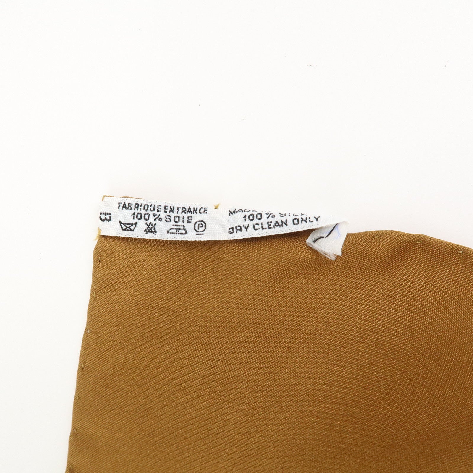 HERMES Carre 90 Silk 100% Scarf LES CAVALIERS D'OR Brown Gold