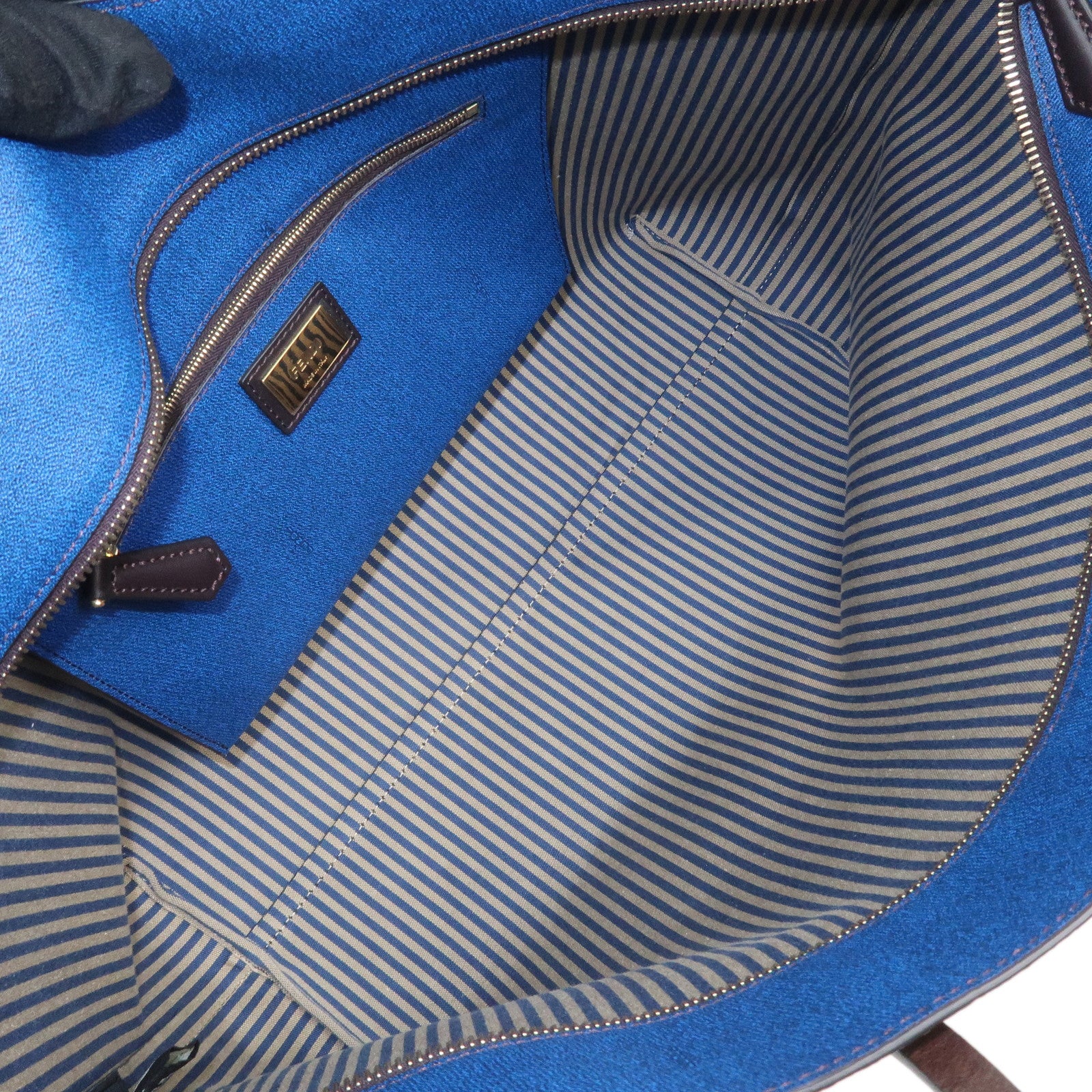 FENDI Zucca PVC Leather Tote Bag Shoulder Bag Brown 8BH185