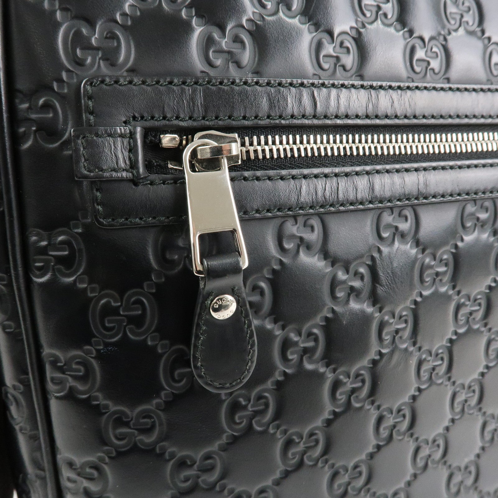 GUCCI Sherry Guccissima Leather Shoulder Bag Black 322080