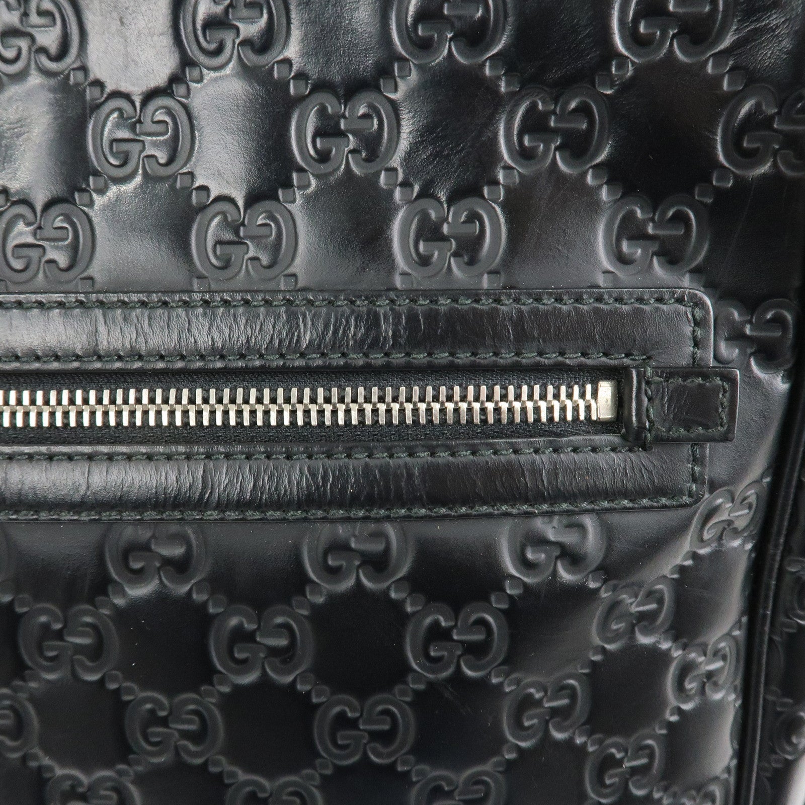 GUCCI Sherry Guccissima Leather Shoulder Bag Black 322080