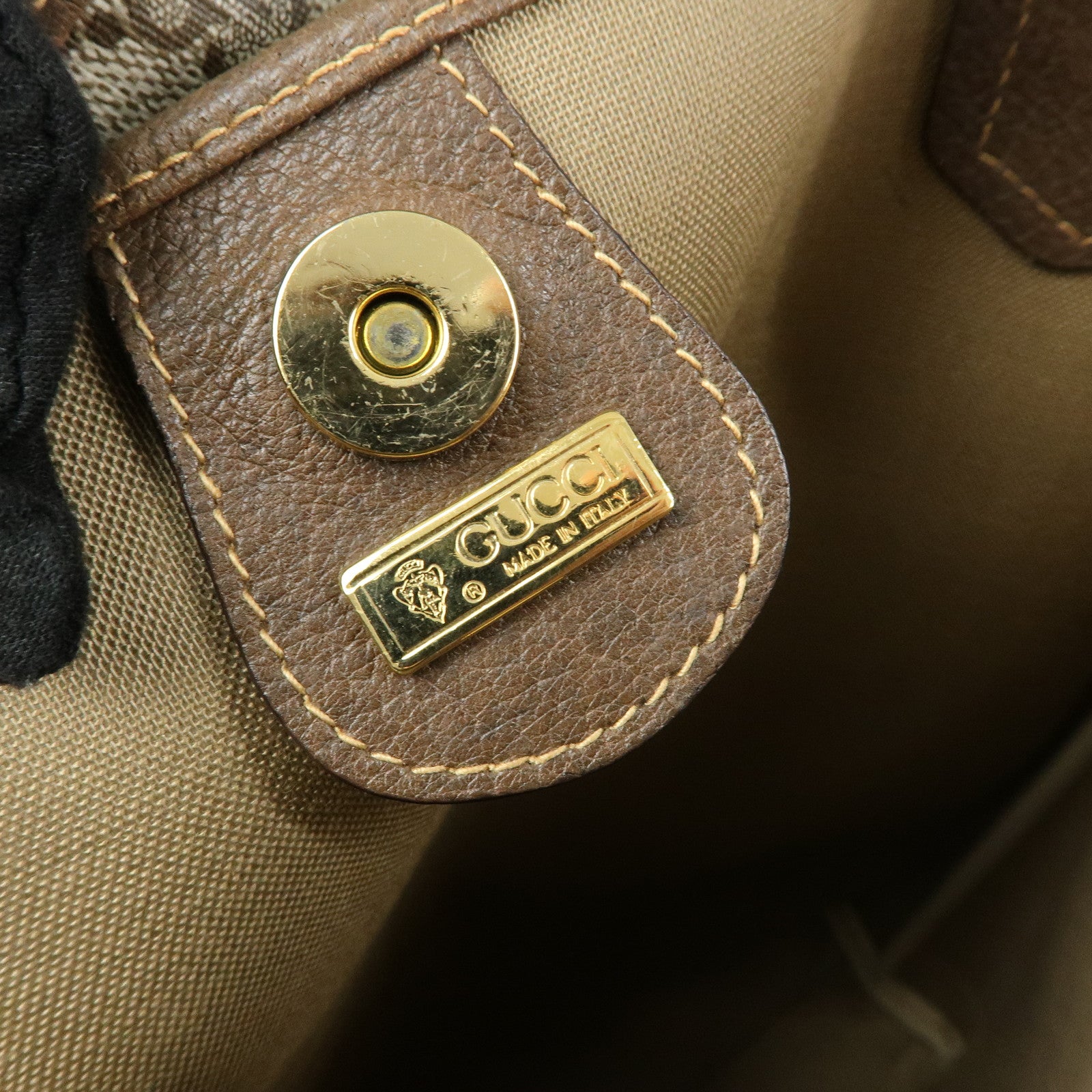 GUCCI GG Supreme Tote Bag Shoulder Bag Brown Beige 002・39・0054