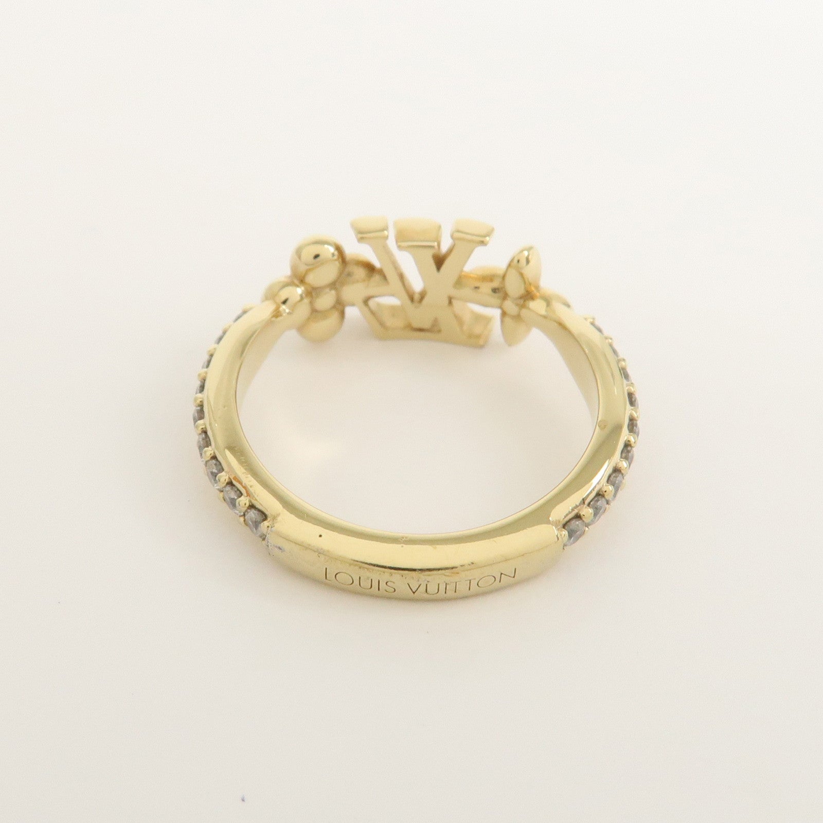 Louis Vuitton LV Iconic Metal Strass Ring S Gold 1461