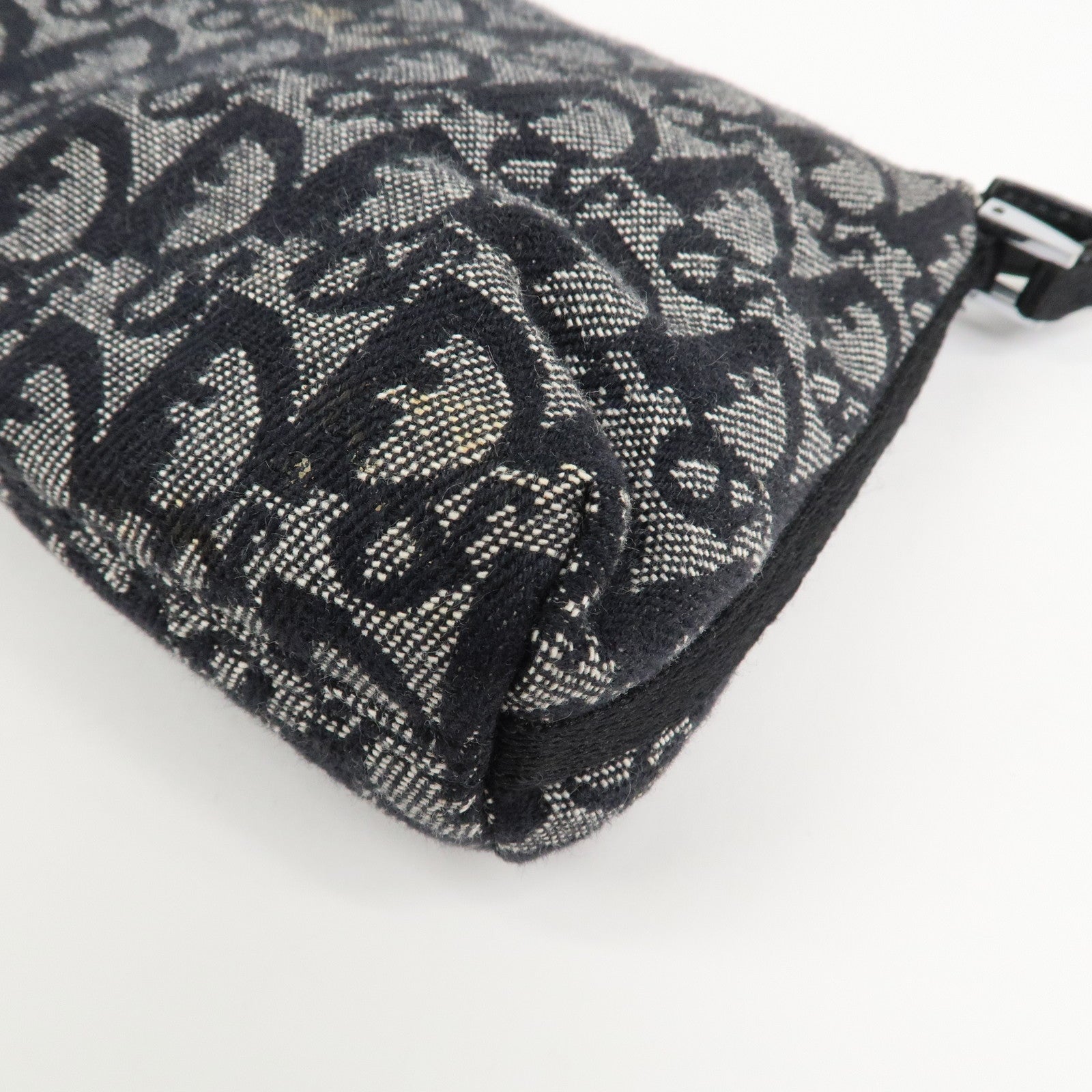 Christian Dior Trotter Canvas Accessory Pouch Hand Bag Navy