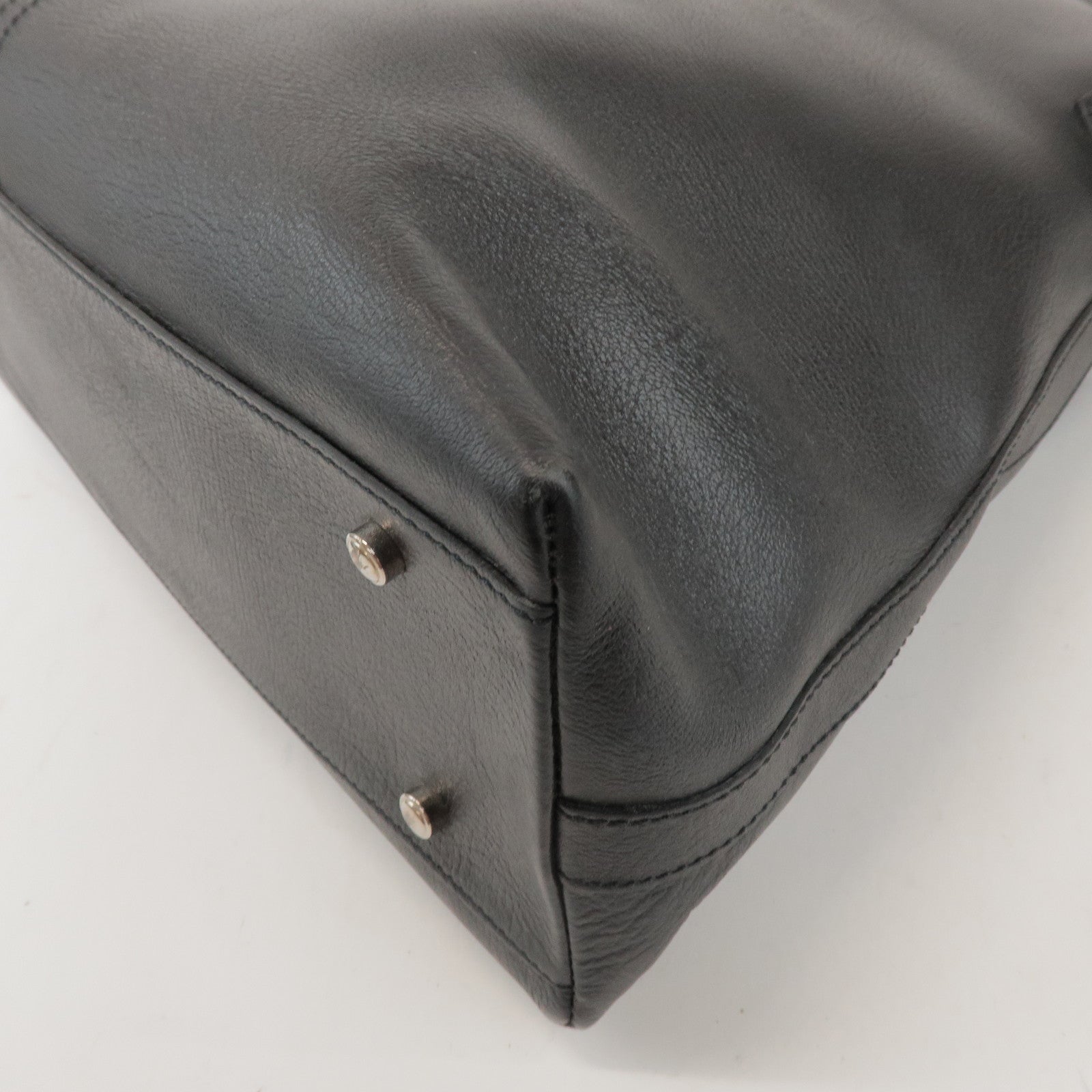 Cartier Must de Cartier Leather Hand Bag Tote Bag Black