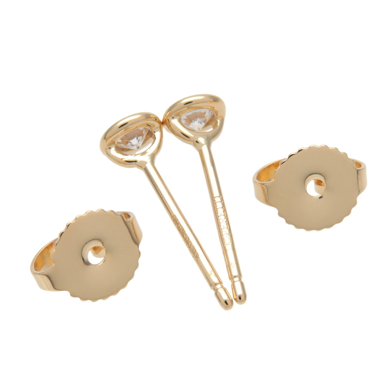 Tiffany & Co By the Yard Diamond Earrings 0.16ct K18YG Yellow Gold