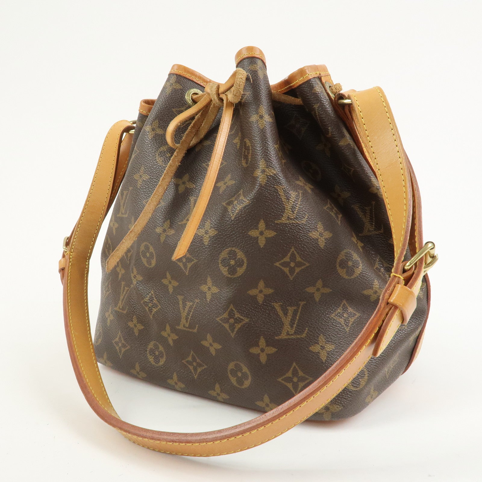 Louis Vuitton Monogram Petit Noe Shoulder Bag Brown M42226