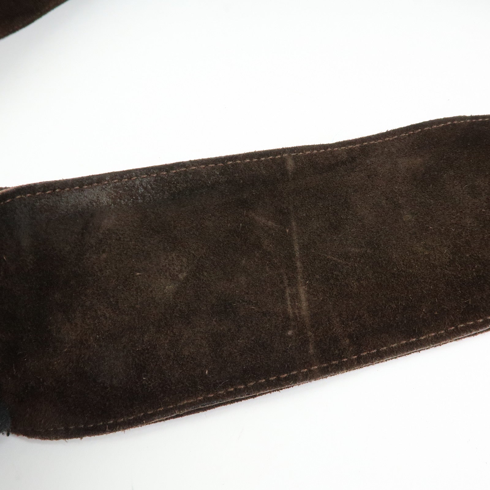 FENDI Zucca Suede Flap Shoulder Bag Crossbody Bag Brown