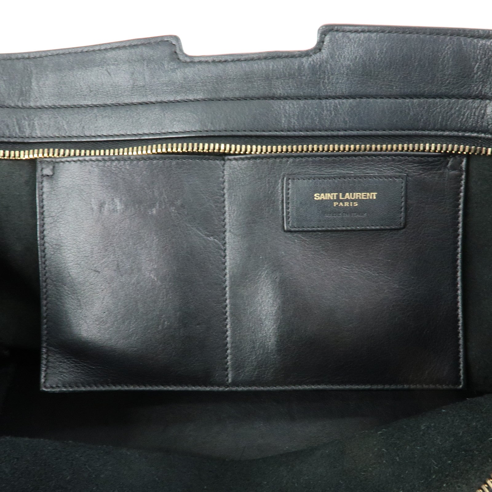 SAINT LAURENT PARIS Petit Cabas Y Line Leather 2WayBag Black 311210