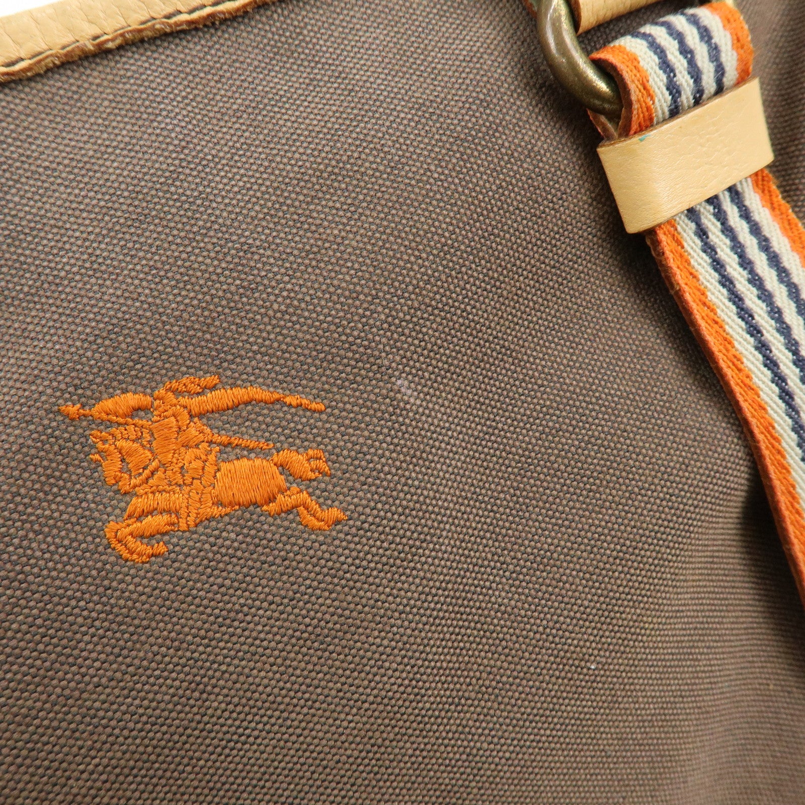 BURBERRY Blue Label Canvas Leather Shoulder Crossbody Bag Brown