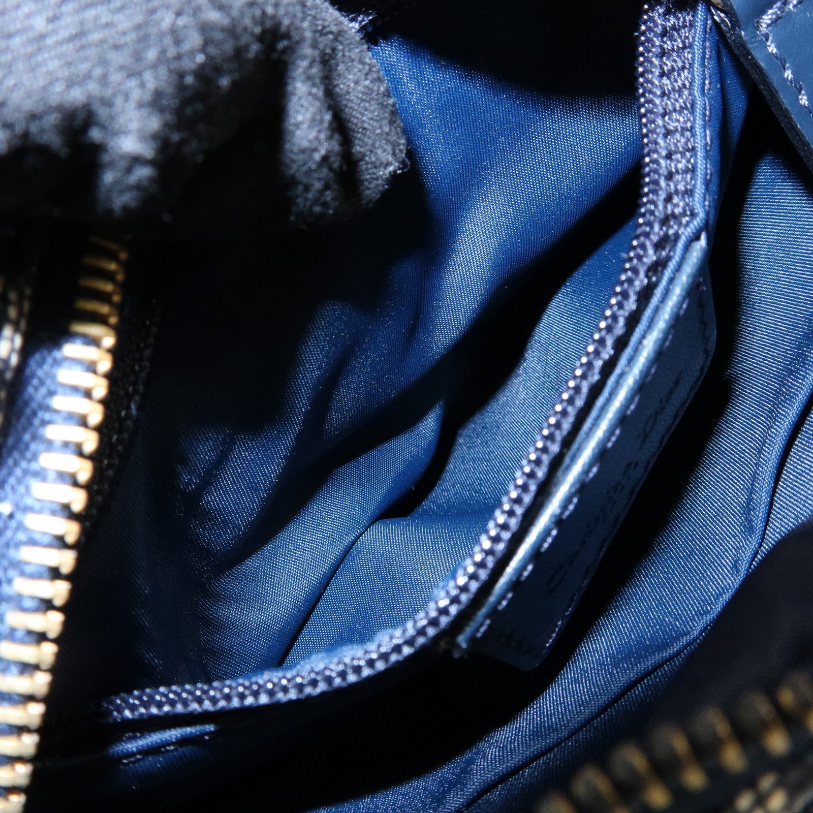 Christian Dior Trotter Jacquard Leather Shoulder Crossbody Bag Navy