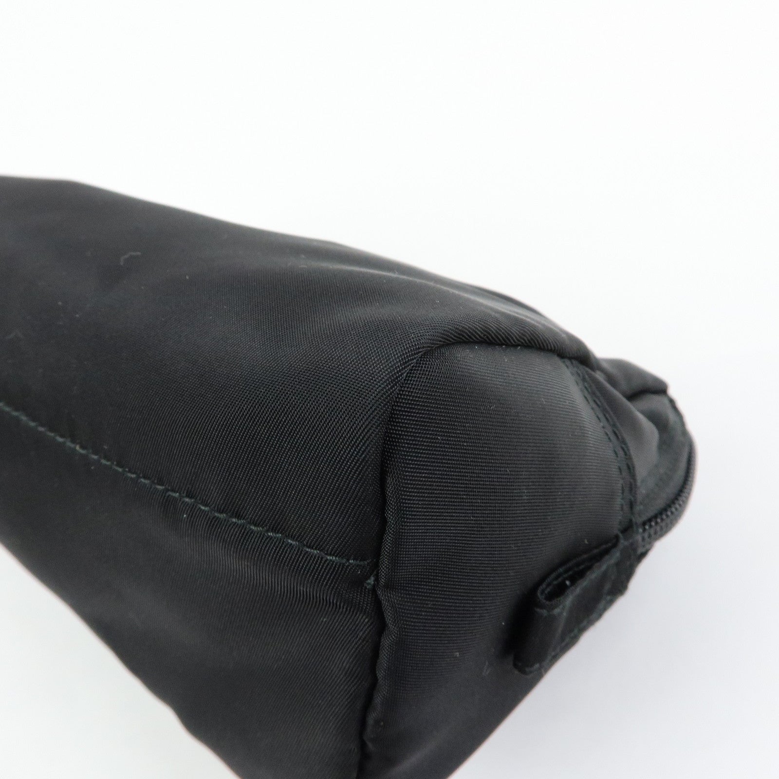 PRADA Triangle Logo Nylon Saffiano Leather Cosmetic Pouch 1NA693
