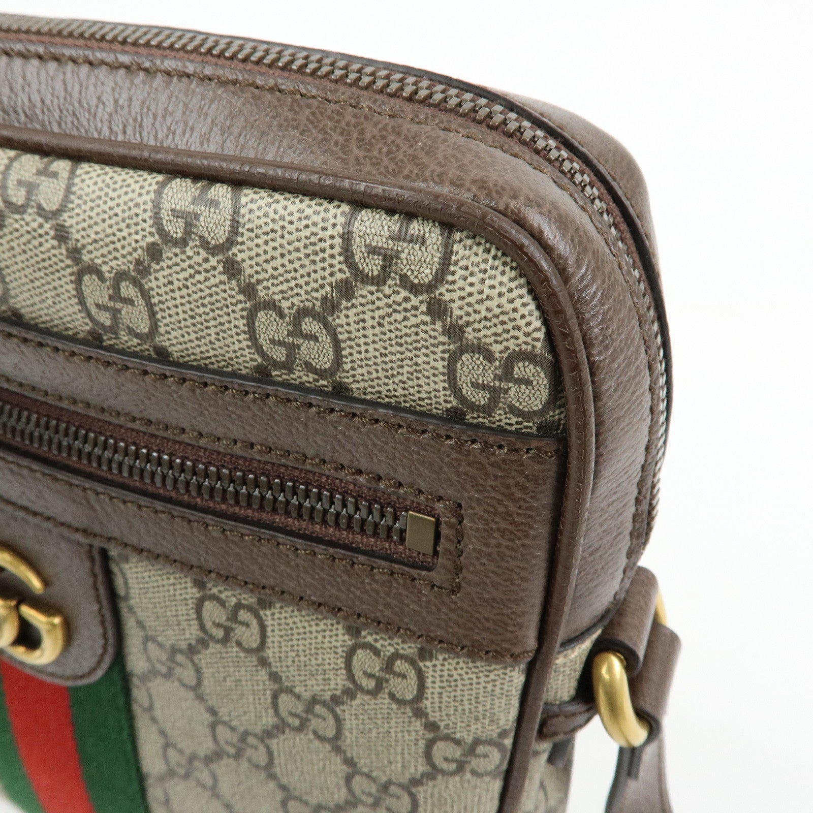 GUCCI Ophidia GG Supreme Canvas Leather Shoulder Bag Beige 547926