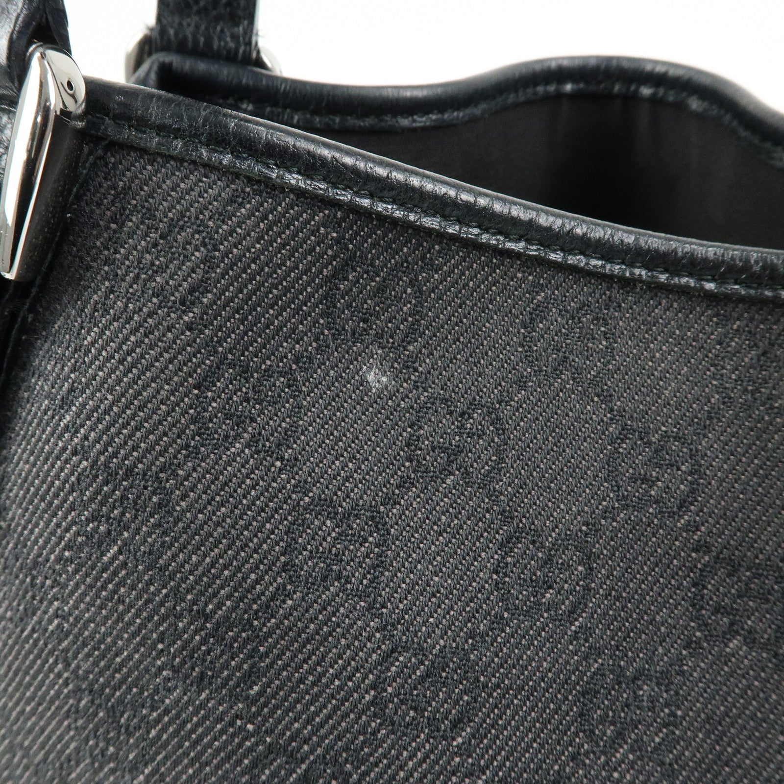 GUCCI Abbey GG Monogram Denim Tote Bag Hand Bag Black 293578