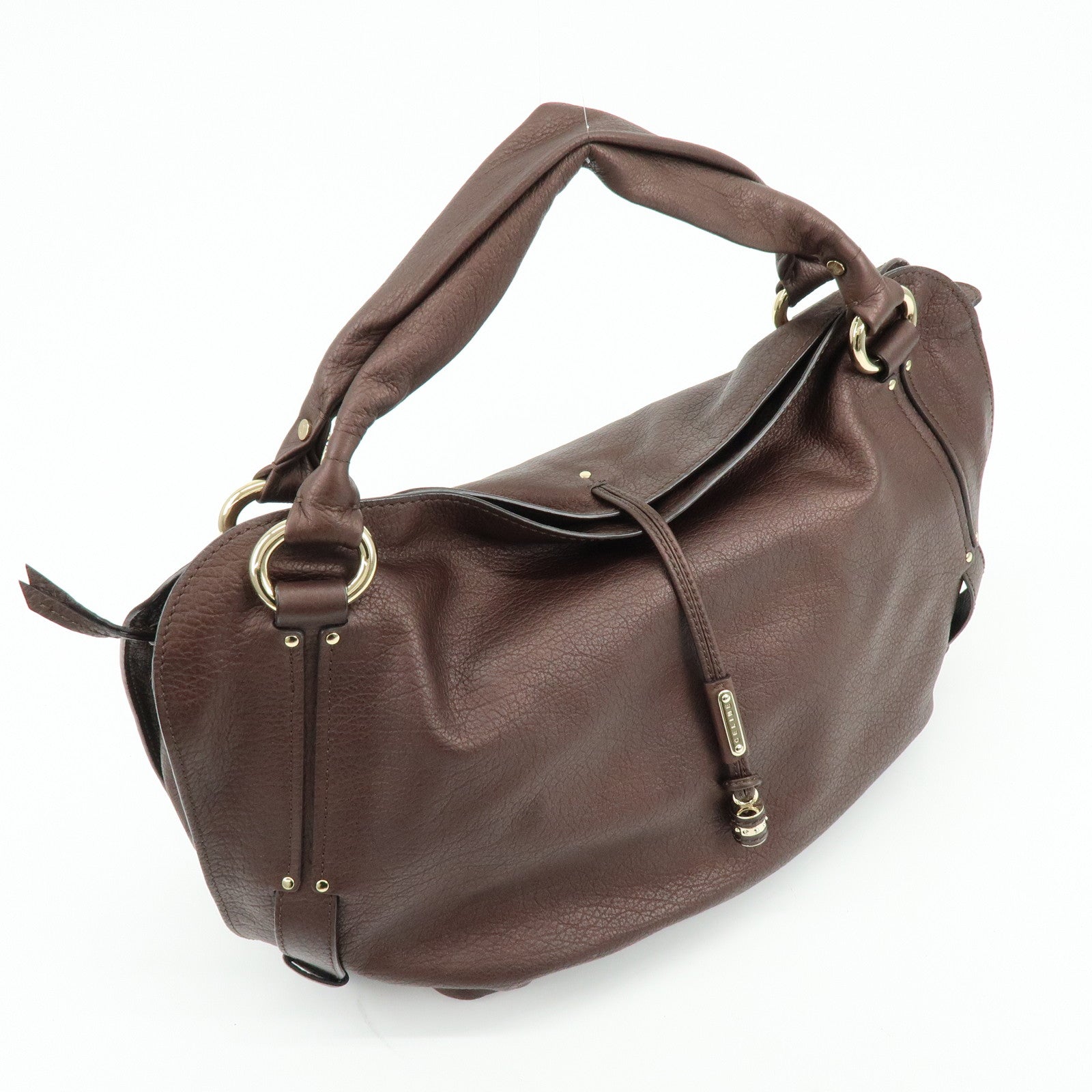 CELINE Leather Bittersweet Shoulder Bag Hand Bag Bronze