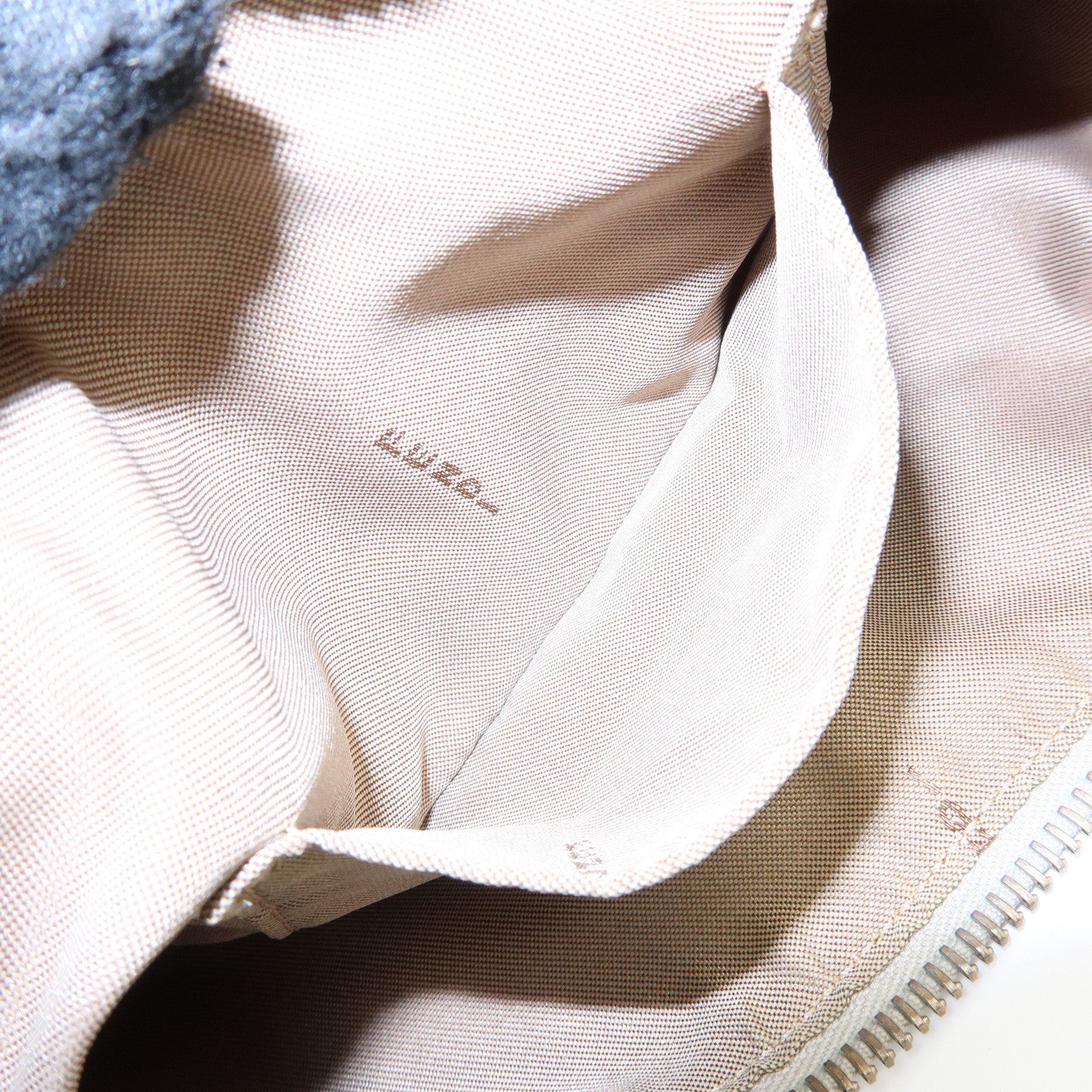 FENDI Canvas Leather Hand Bag Shoulder Bag Light Beige White 8BR391