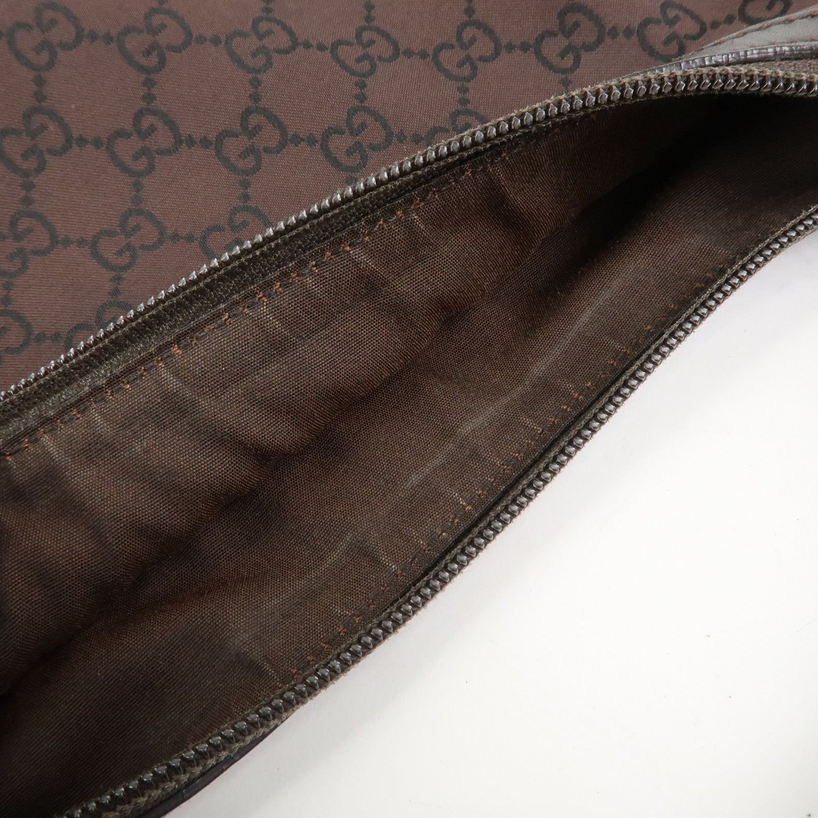 GUCCI GG Monogram Nylon Shoulder Bag Hand Bag Brown 264219