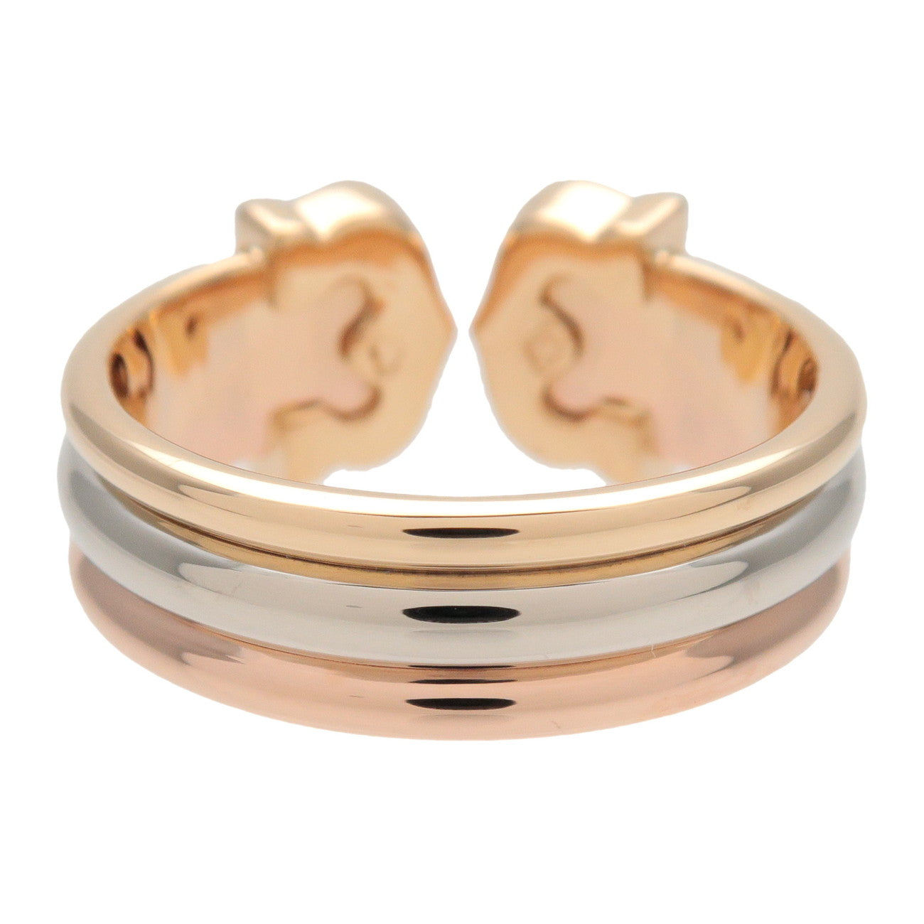 Cartier 2C Diamond Ring SM Three Color 750YG/PG/WG #48 US4.5 EU49