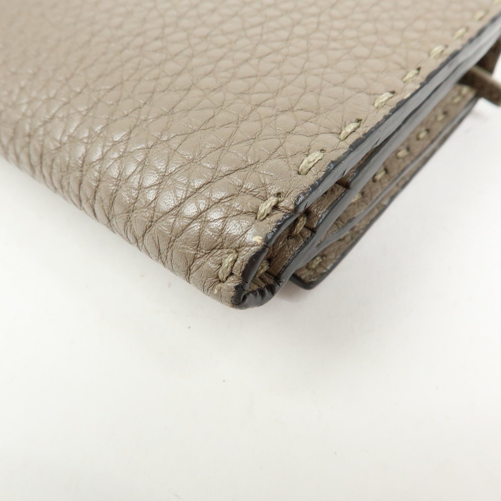 FENDI Seleria Peekaboo Leather Continental Wallet Grey 8M0308
