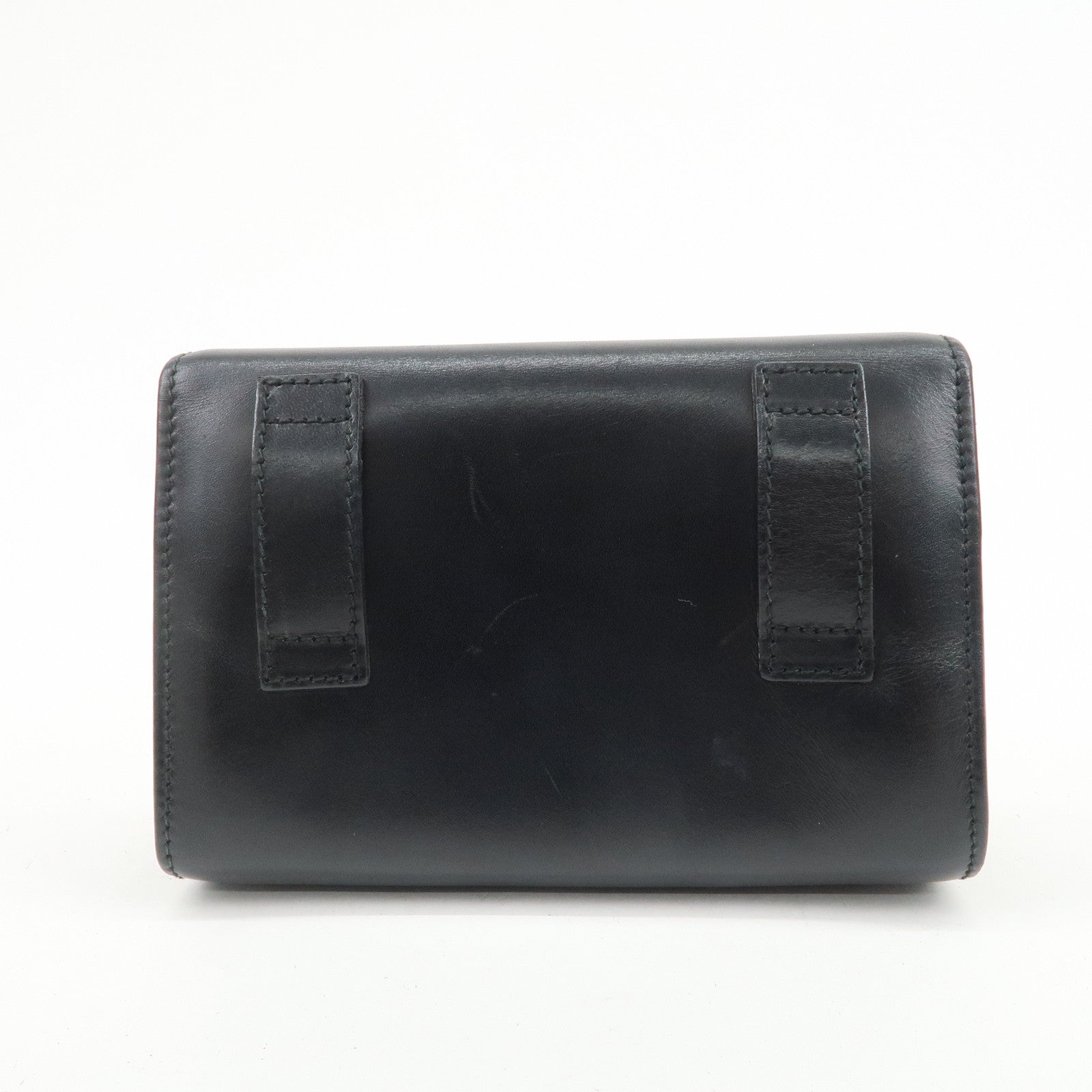 Ferragamo Gancini Embossed Leather Chain Shoulder Bag Black