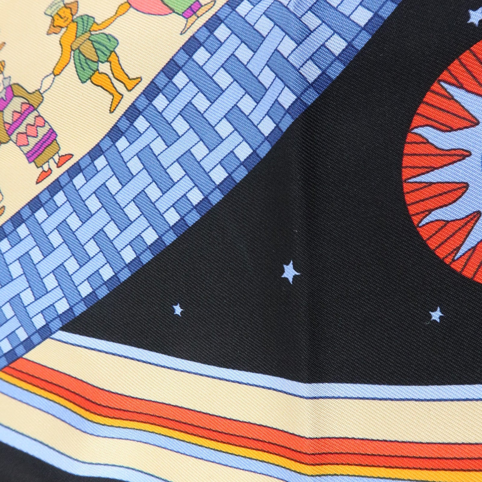 HERMES Carre 90 Silk 100% Scarf DONNER LA MAIN Black Beige